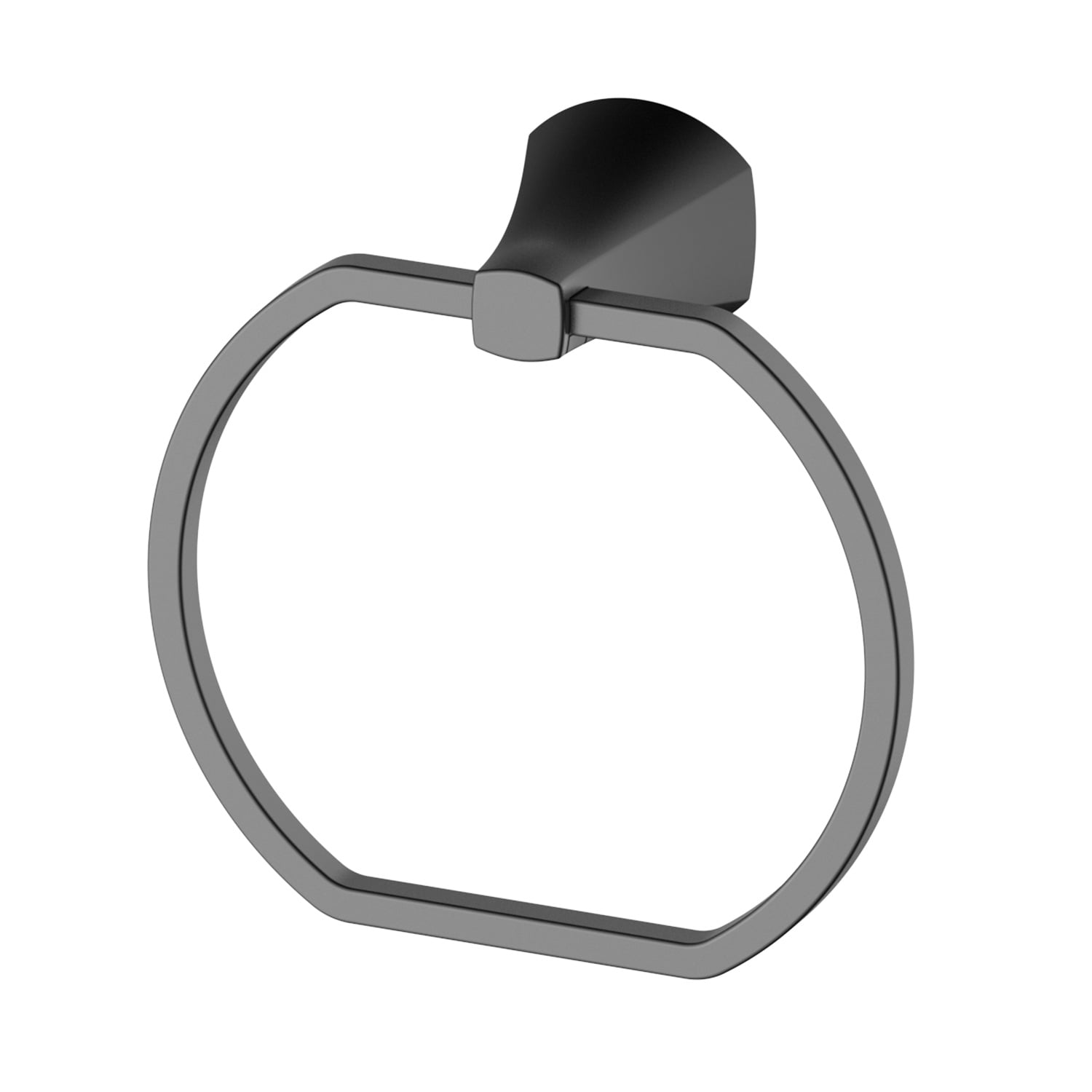 Better Homes & Gardens Simple Flare Wall Mount Towel Ring (Matte Black, 6.5 in) 5ko3m