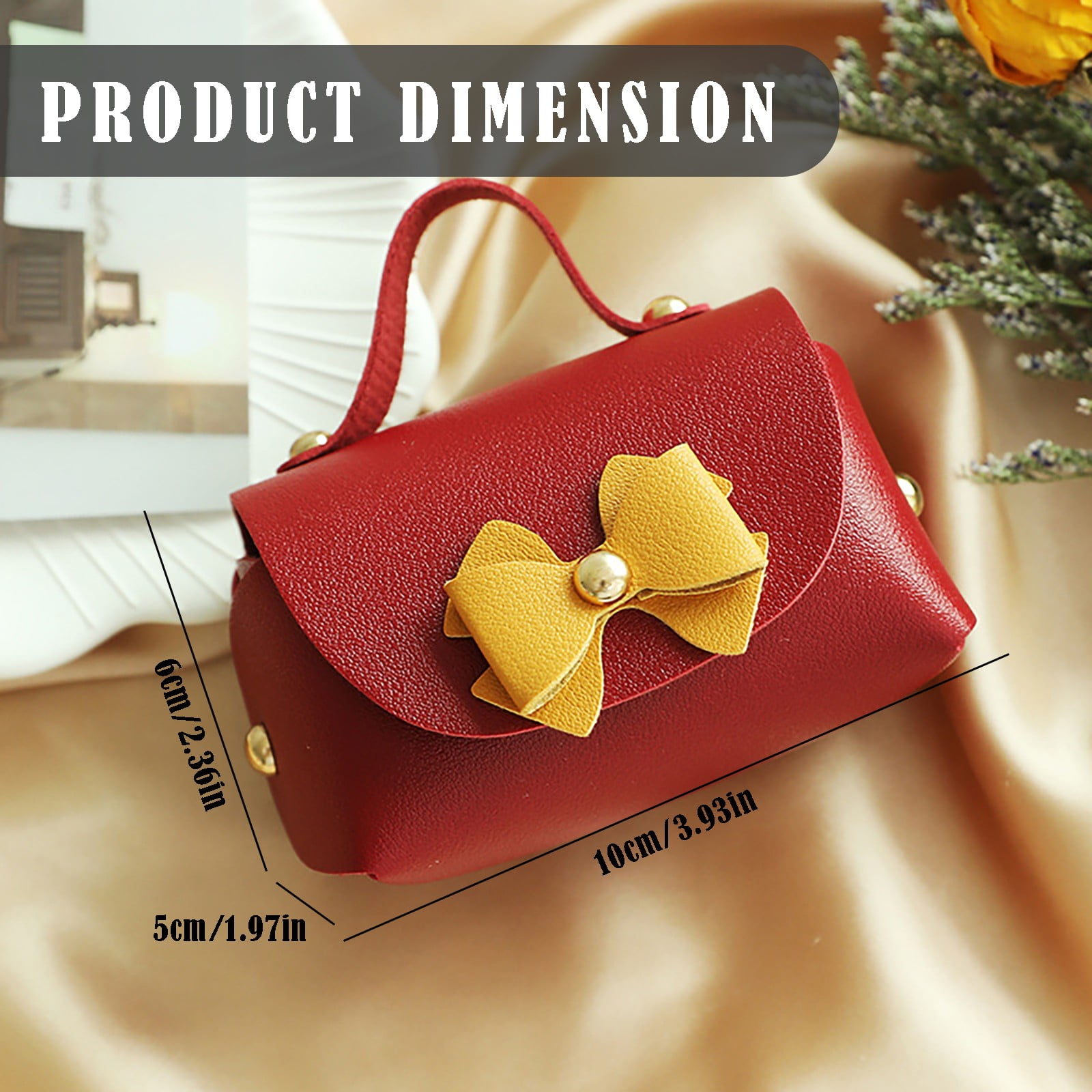 Nomeni Handheld Leather Candy Bag Elegant Wedding Favor Gift Box (Blue, 4.7 in x 3.5 in) wqs1a