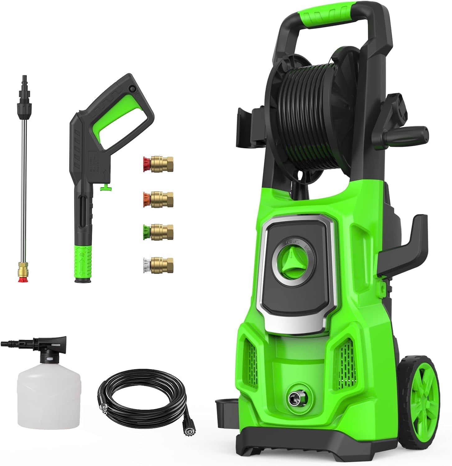 TaoTronics Electric Pressure Washer, 4200 PSI 2.6 GPM Power Washer with Hose Reel and 4 Quick Connect Nozzles (1 Pack) b2elo