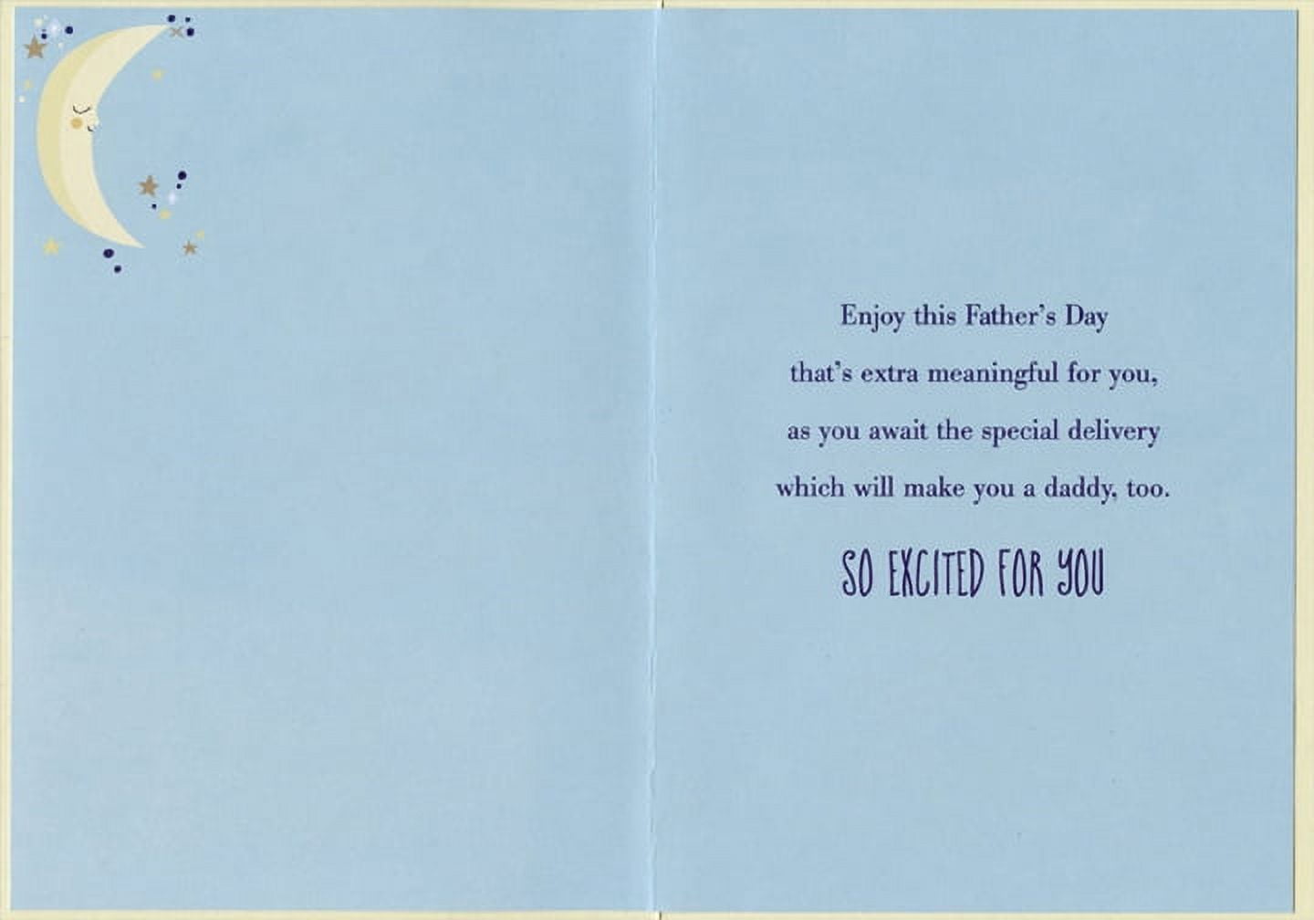 Designer Greetings Father's Day Card for Daddy-to-Be, Sleeping Crescent Moon Design (5.25 in x 7.5 in) ko6u9