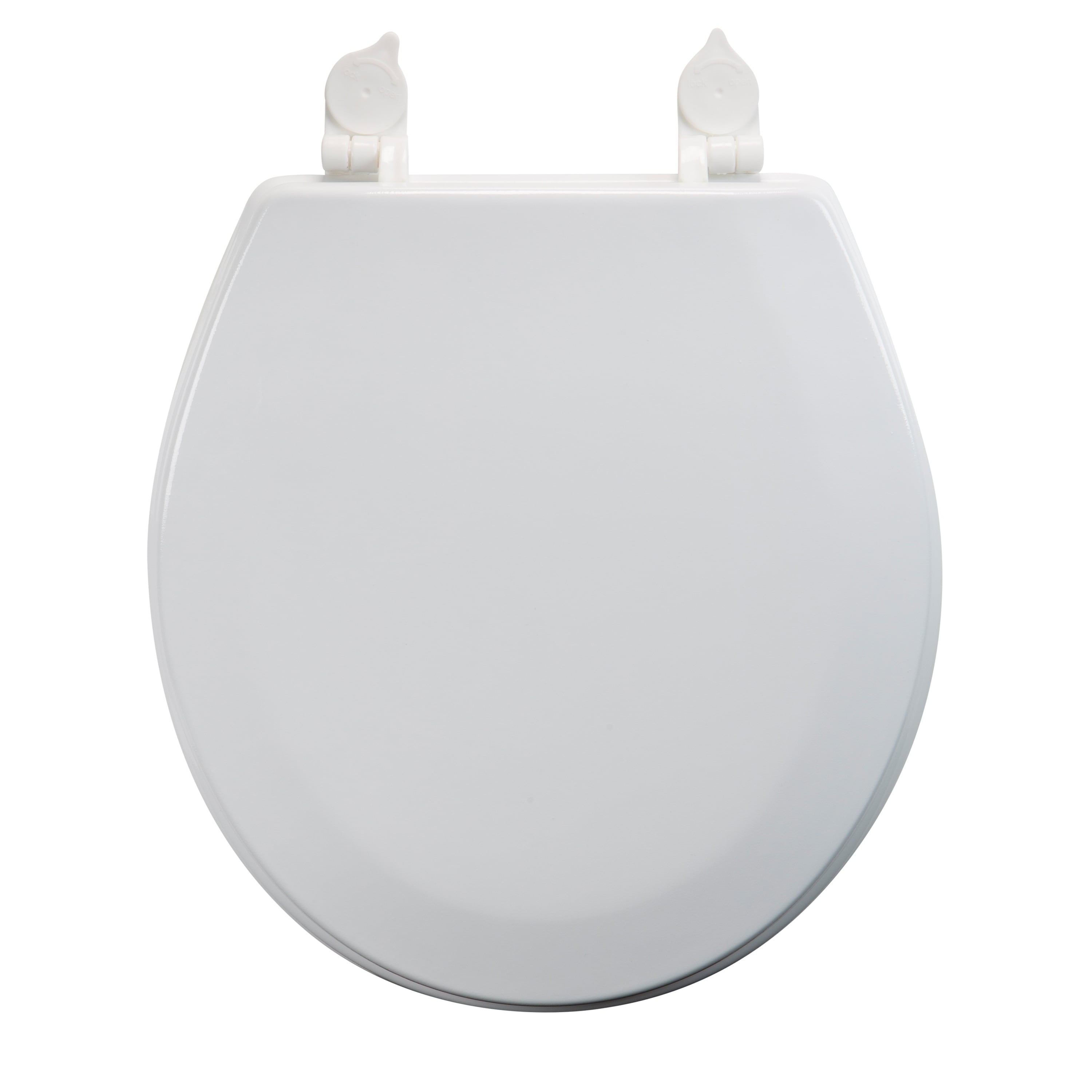 Bath Bliss Beveled Wood Round Toilet Seat (White, 16.5 in) qp0t7