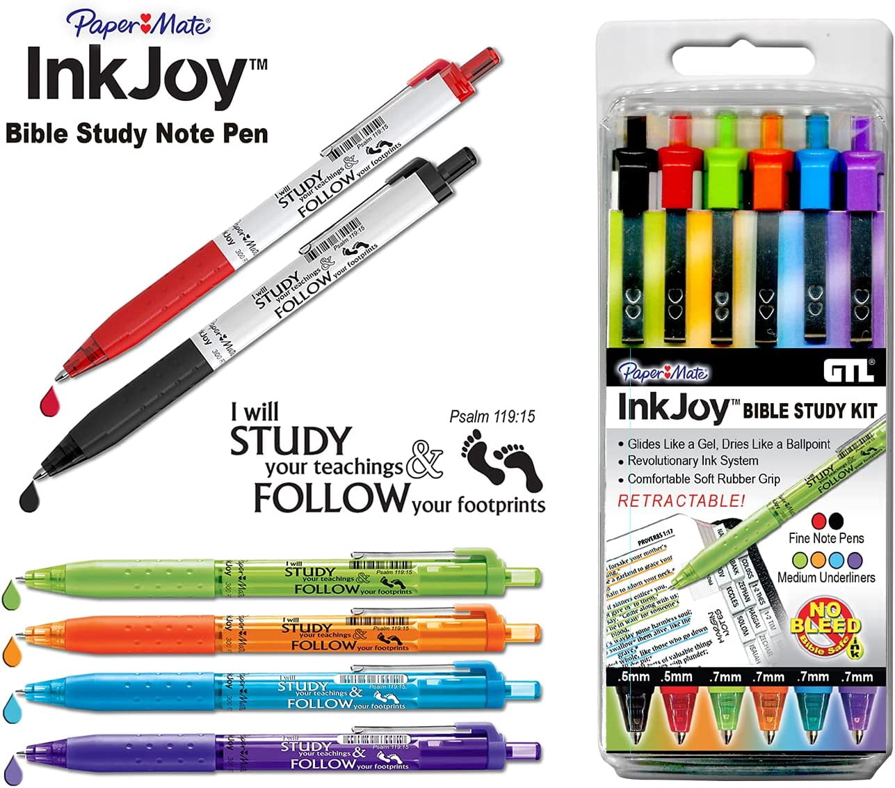 Paper Mate InkJoy Bible Study Gel Pen (Black, 1 Pack) twvzl