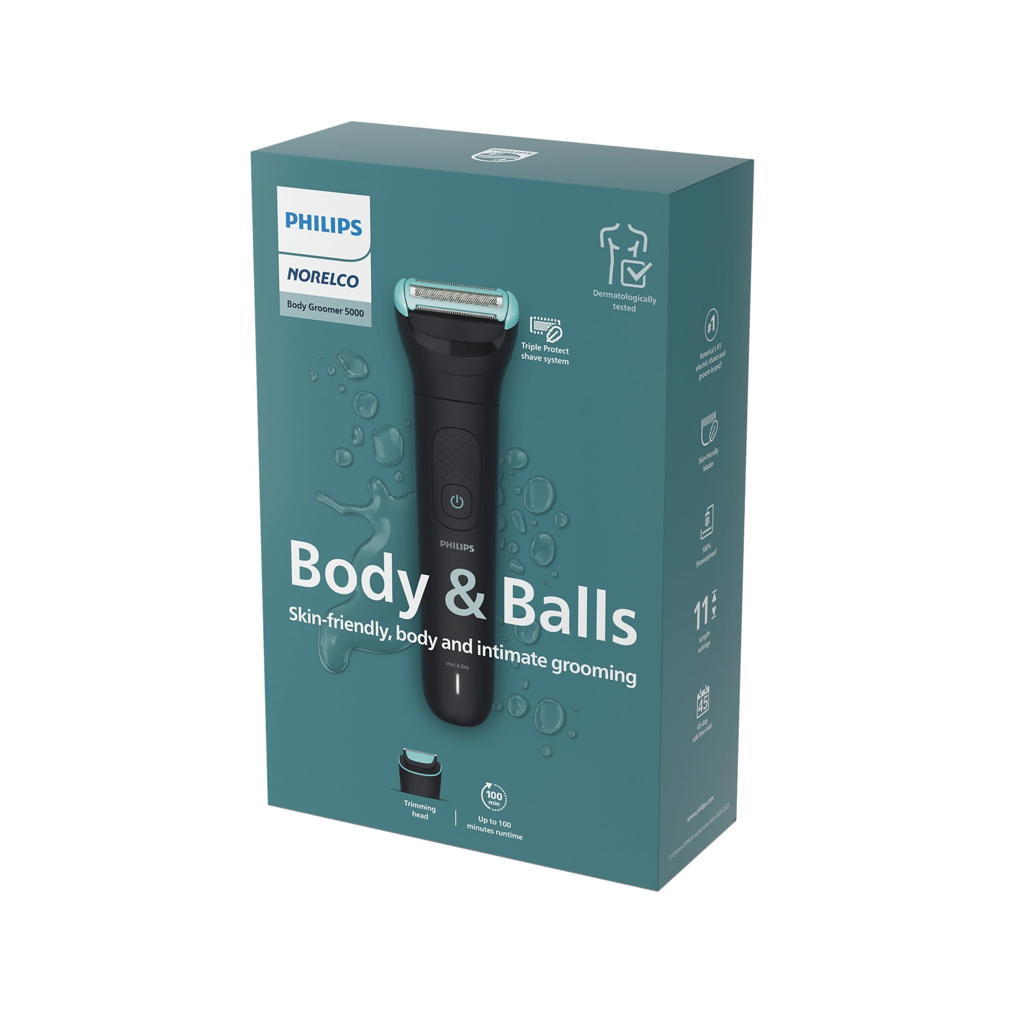 Philips Norelco Body Groomer 5000 Series, Electric Hair Trimmer & Shaver for Men (Black, 11 Length Settings) mys2a