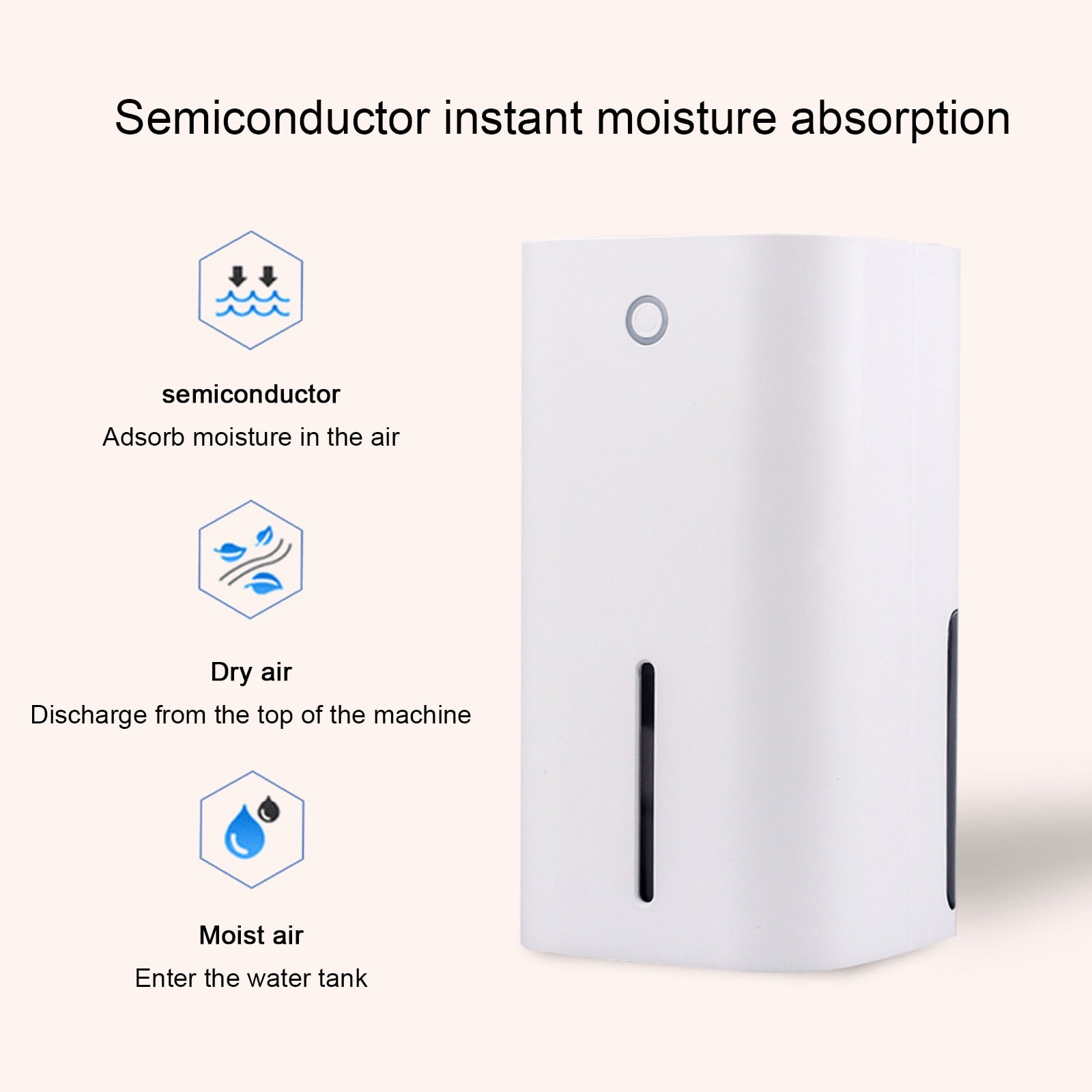 Beforeyayn Portable Mini Dehumidifier Ultra Quiet Auto Shutoff for Home (White, 16 oz) vi09x