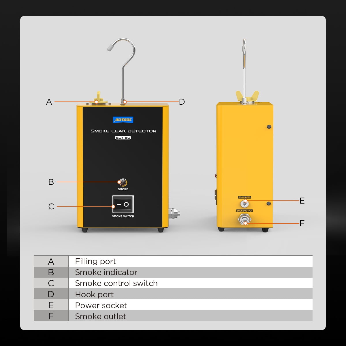 Autool Automotive Smoke Machine EVAP Leak Detector (12V, Portable Diagnostic Tool) hgnh5