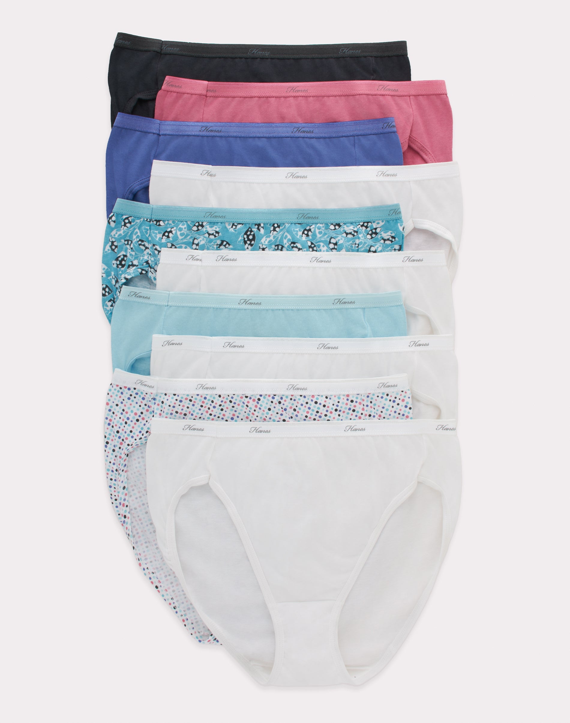 Hanes Women's Hi-Cut Panties (Assorted Colors, 10 Pack) lw3kg