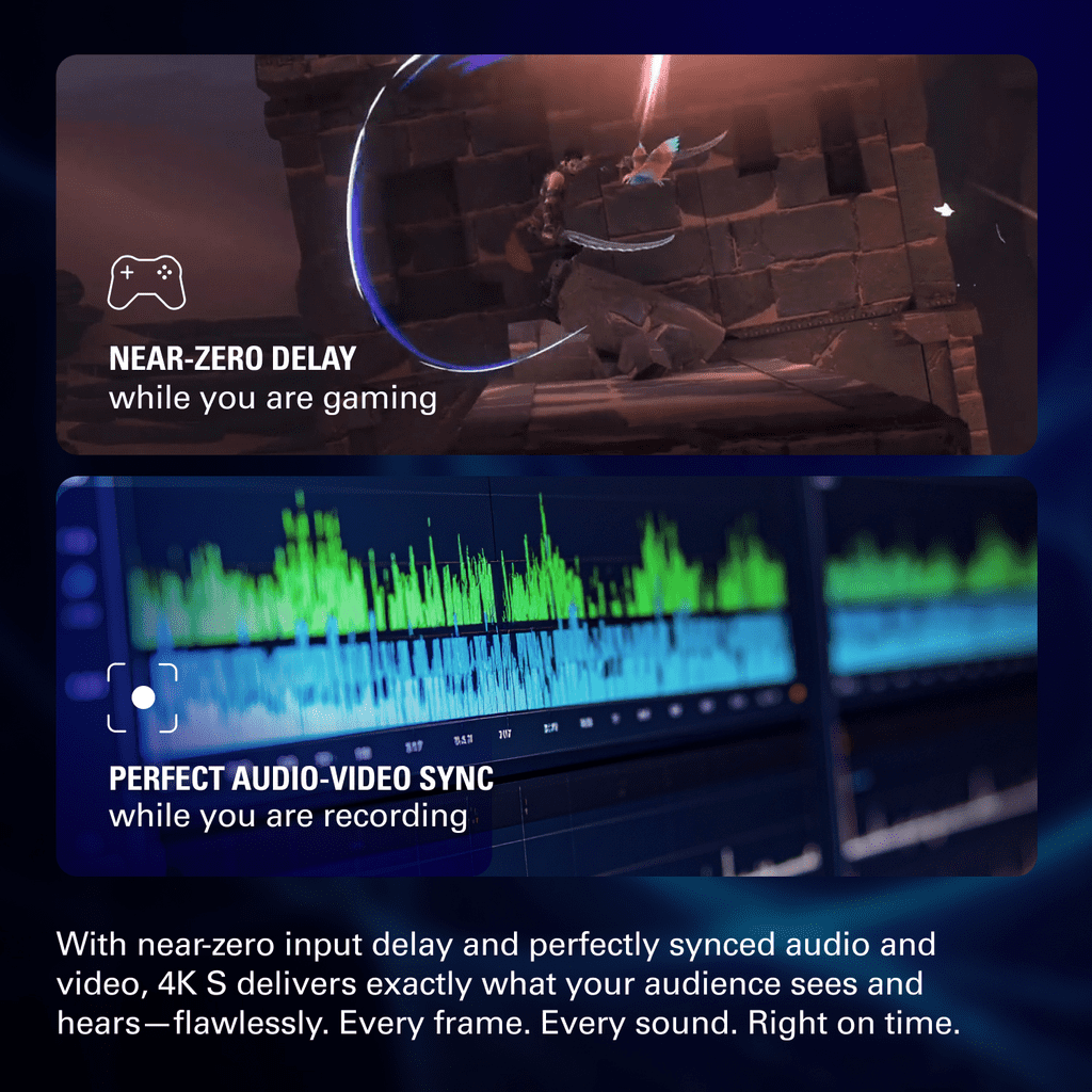 Elgato Game Capture 4K S External Video Capture Card with Chat Link Pro (4K60 HDR10, VRR Passthrough, 1 Pack) wf5n0