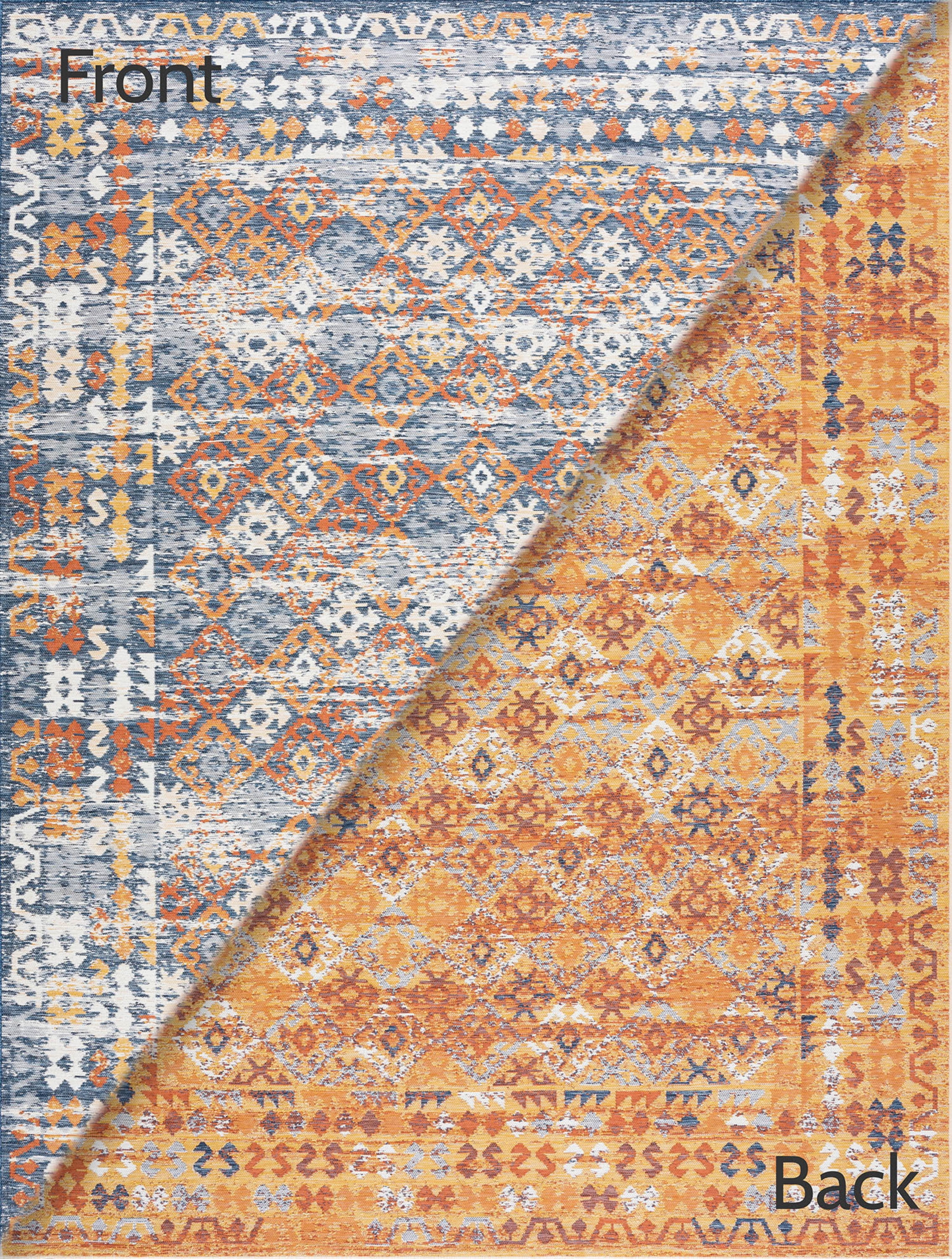 Bliss Rugs Moroccan Indoor Outdoor Area Rug, Fade Resistant Patio and Deck Decor (Multi-Color, 5 ft 3 in x 7 ft 3 in) z6ltx