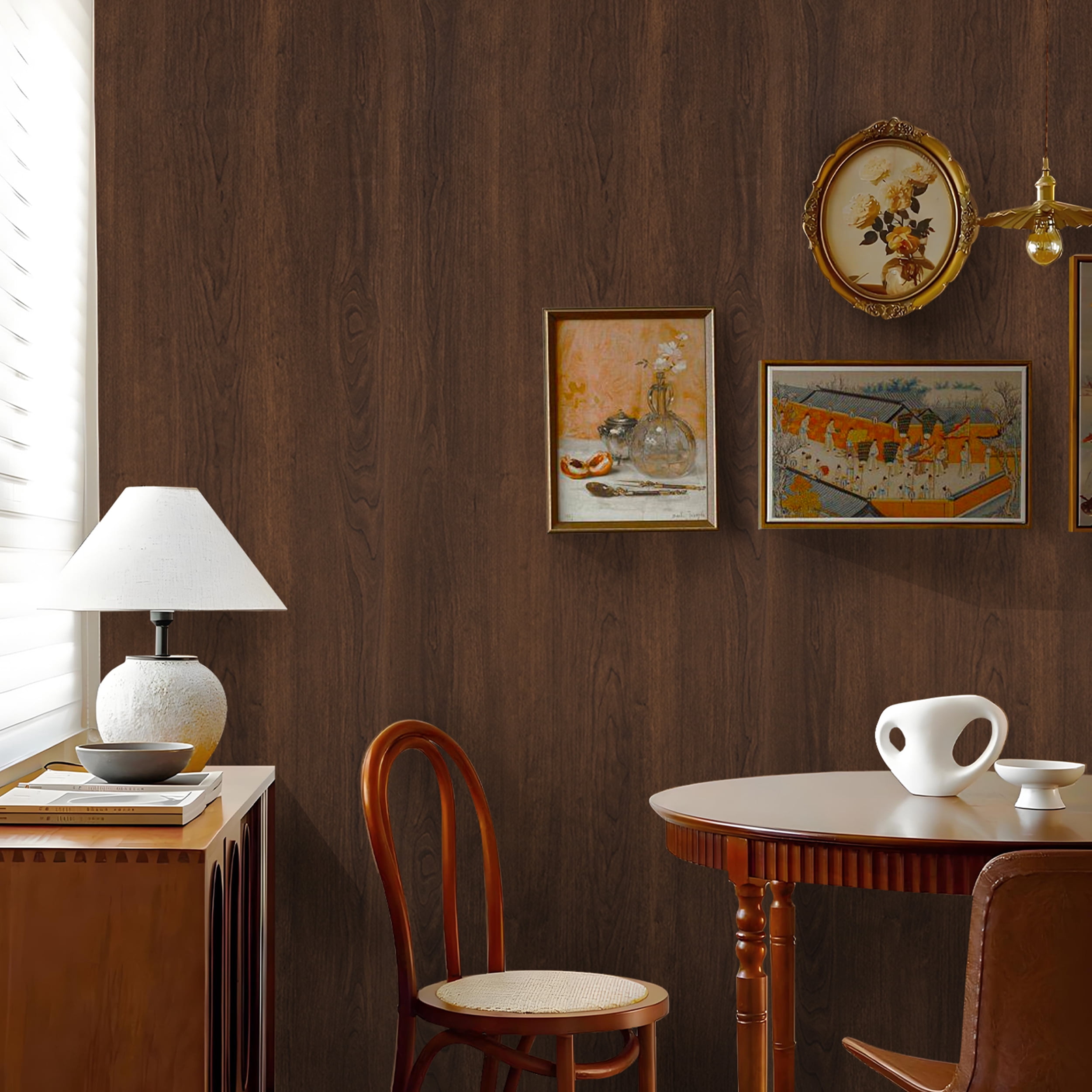 Abyssaly Wood Peel and Stick Wallpaper, Removable Self-Adhesive Vinyl for Furniture and Wall Decor (Brown, 17.7 in x 118 in) mt7gb