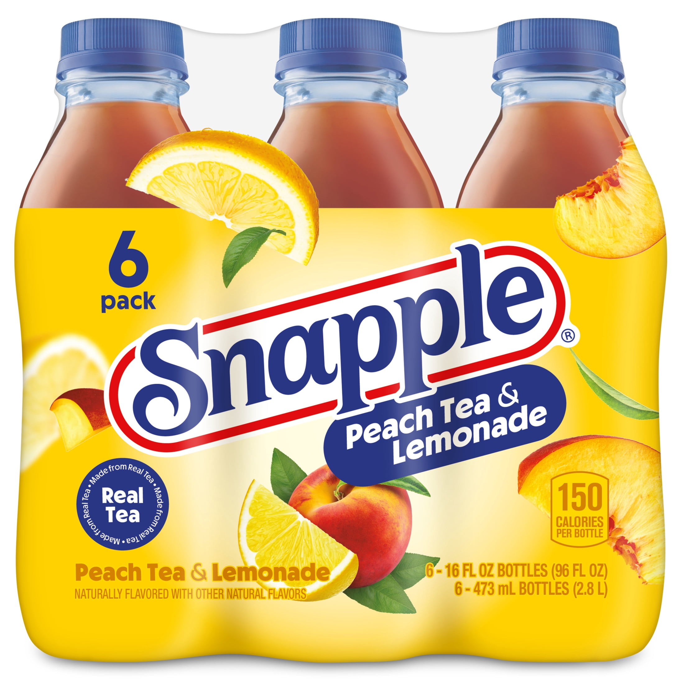 Snapple Peach Tea and Lemonade Refreshing Fruit Drink (6 Pack, 16 fl oz) py8of