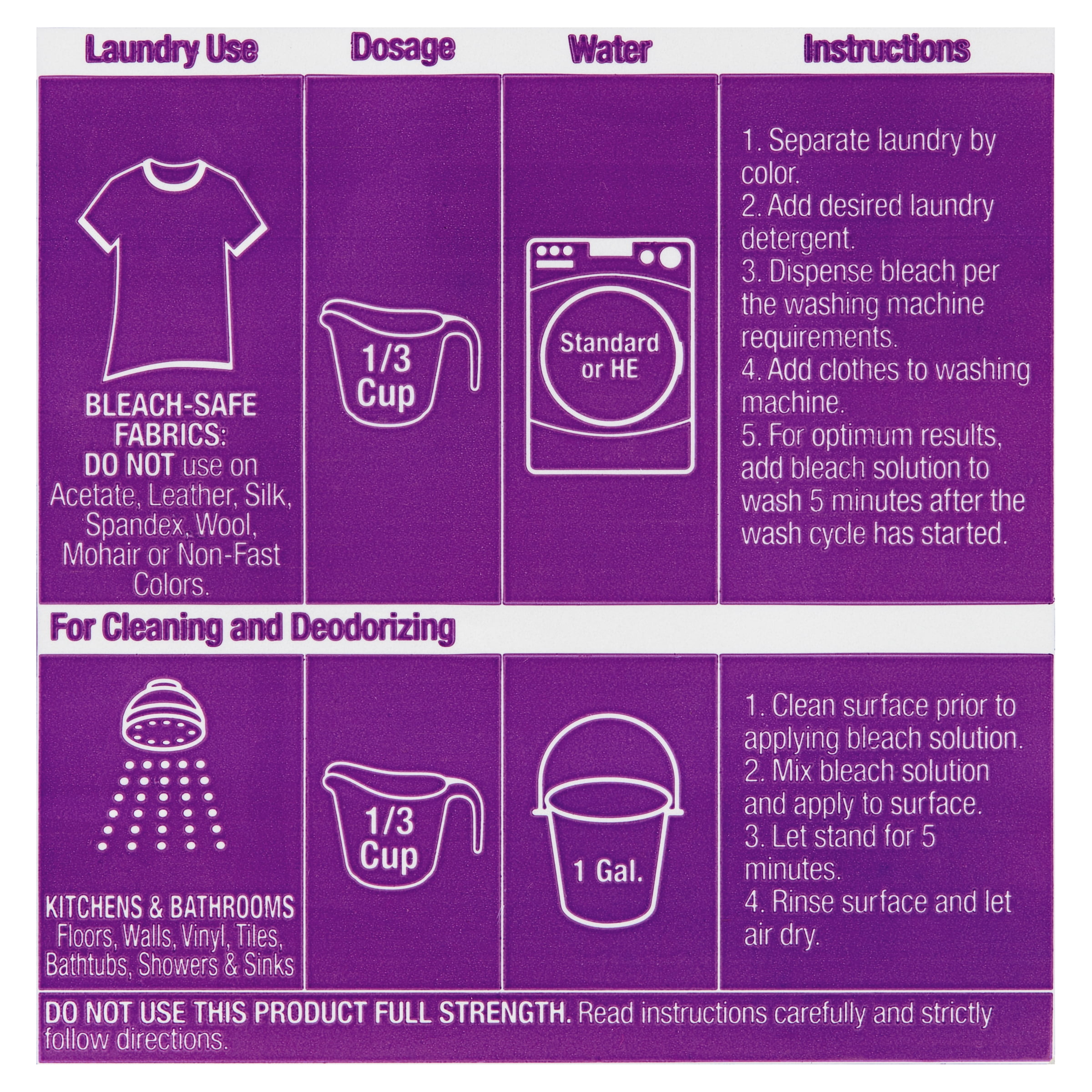 Great Value Low Splash Bleach, Lavender Scent, Concentrated Laundry & Household Cleaner (81 fl oz) ebq36