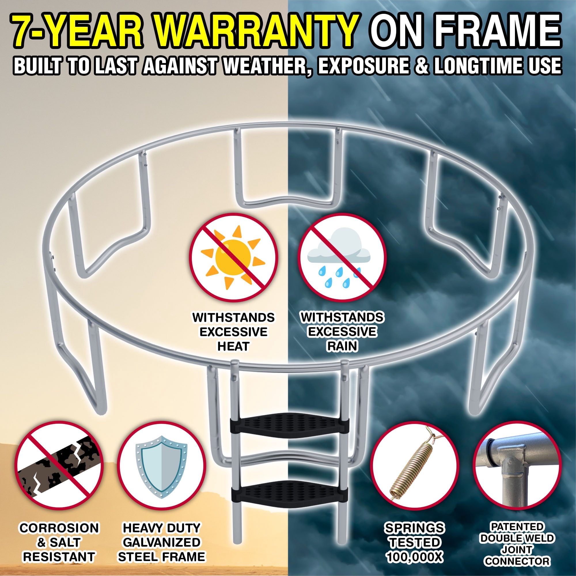 Tru-Jump 12 ft Ultimate Multiplay Heavy Duty Outdoor Trampoline with Basketball Hoop and Safety Enclosure (12 ft) 6u9yn