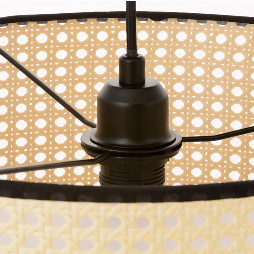 Arturesthome Mid Century Hand-Woven Rattan Pendant Light (Black, 12 in) wn4nw