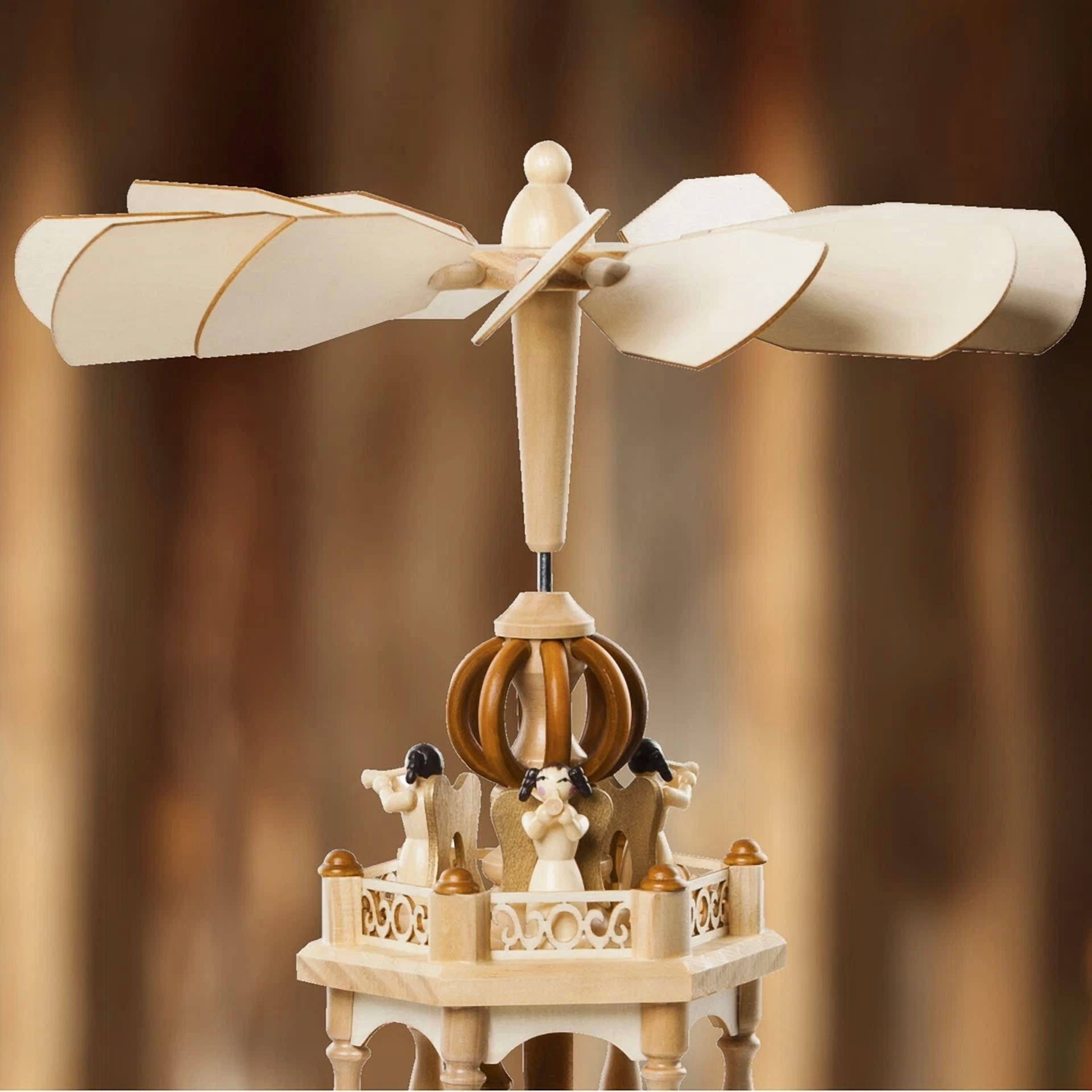 VAULT German Christmas Pyramid Replacement Fan Blades, Natural Wood Finish (12 Piece Set) kw5k8