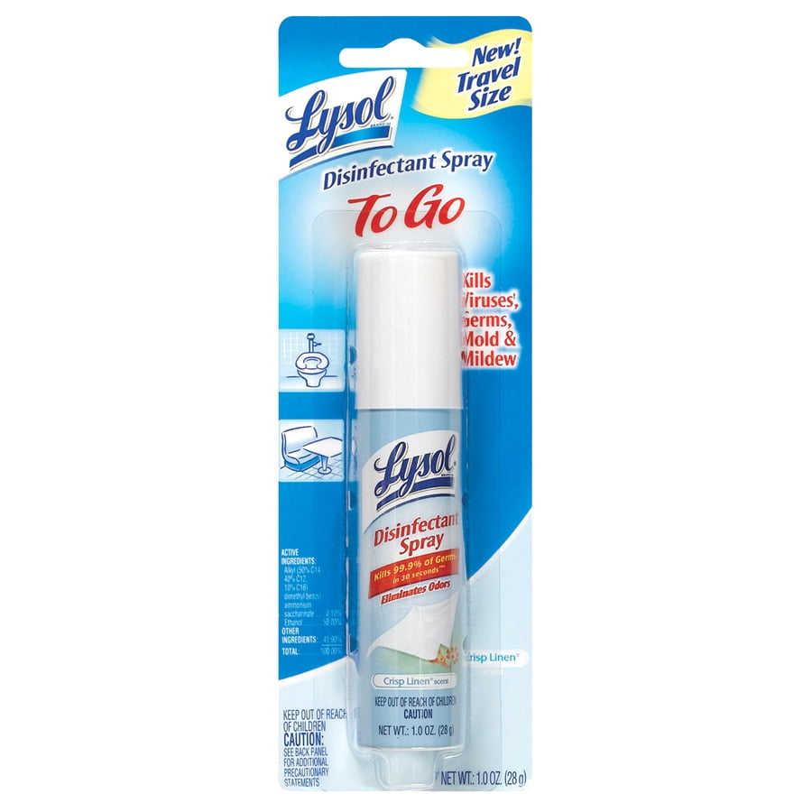Lysol Disinfectant Spray To Go, Crisp Linen Scent (1 oz) eoly9
