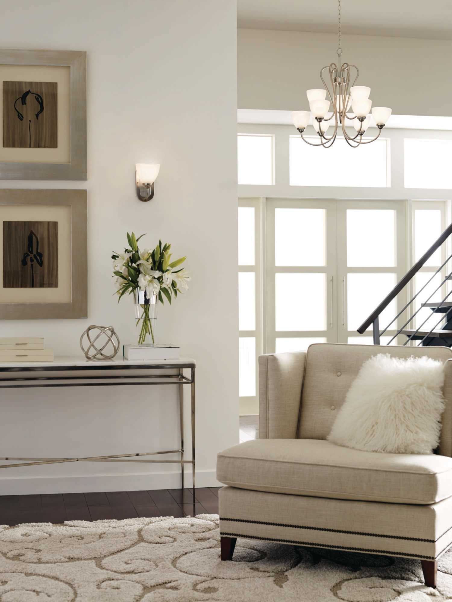 Progress Lighting Heart 9-Light Chandelier Farmhouse Style (Brushed Nickel, 29.81 in W x 27.75 in H) zmnd1