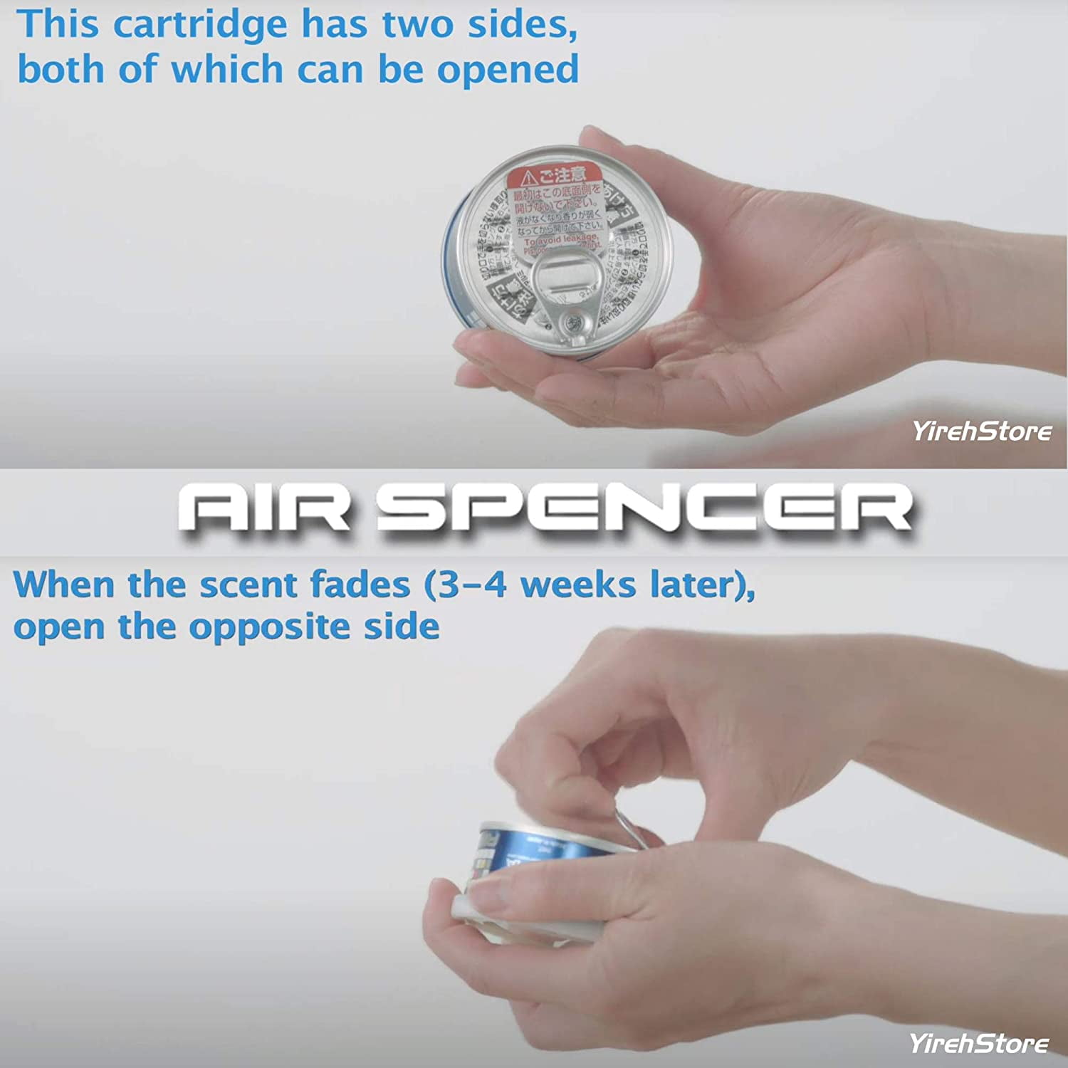 Air Spencer Car Air Freshener Refill Cartridge, Squash Scent, Long-Lasting JDM Fragrance (3-Pack) 31ozw