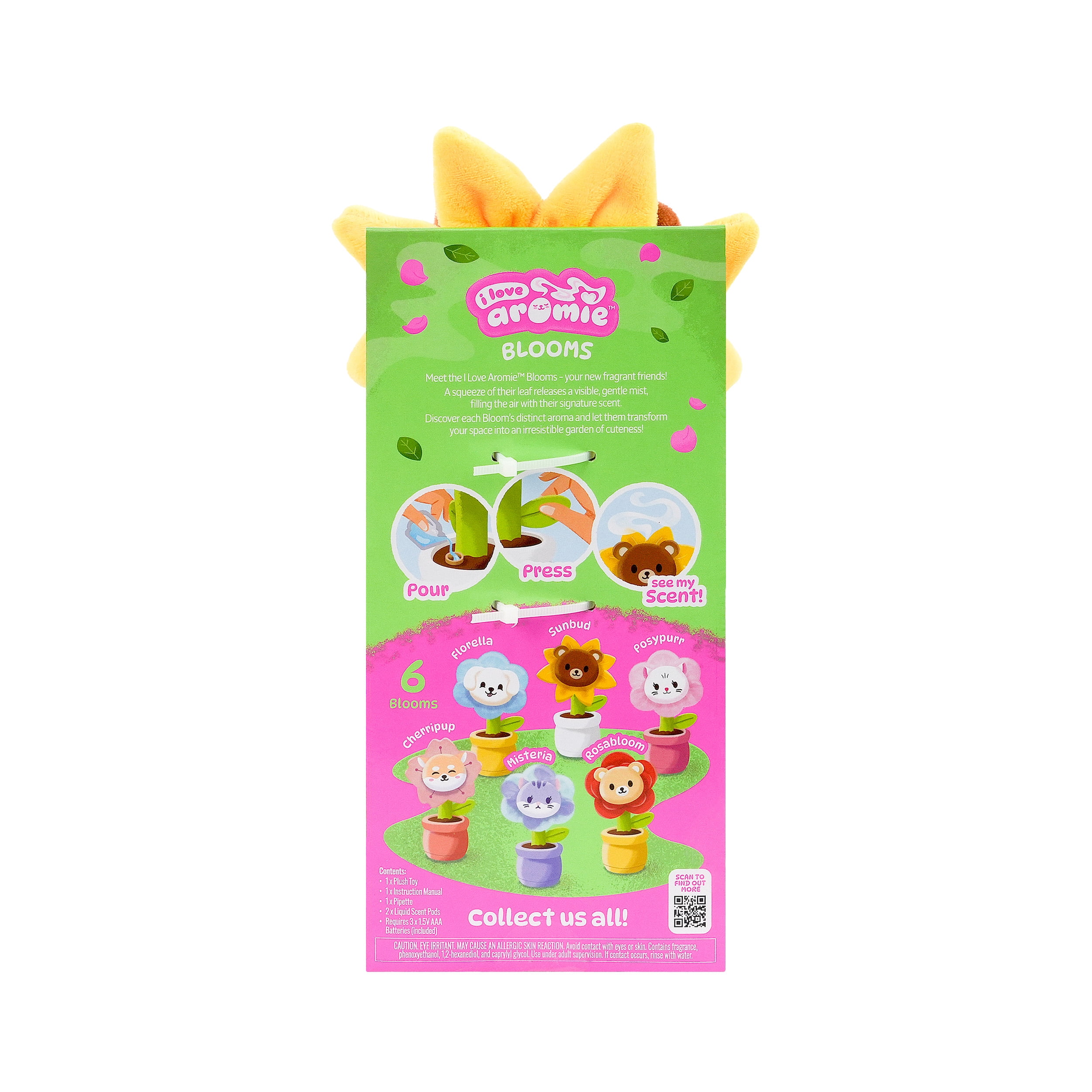 ToyMonster i love aromie Sunbud Summer Berry Scented Flower Plush Toy with Visible Magic Mist (4.5 in W x 10.6 in H x 3.9 in D) sojtu