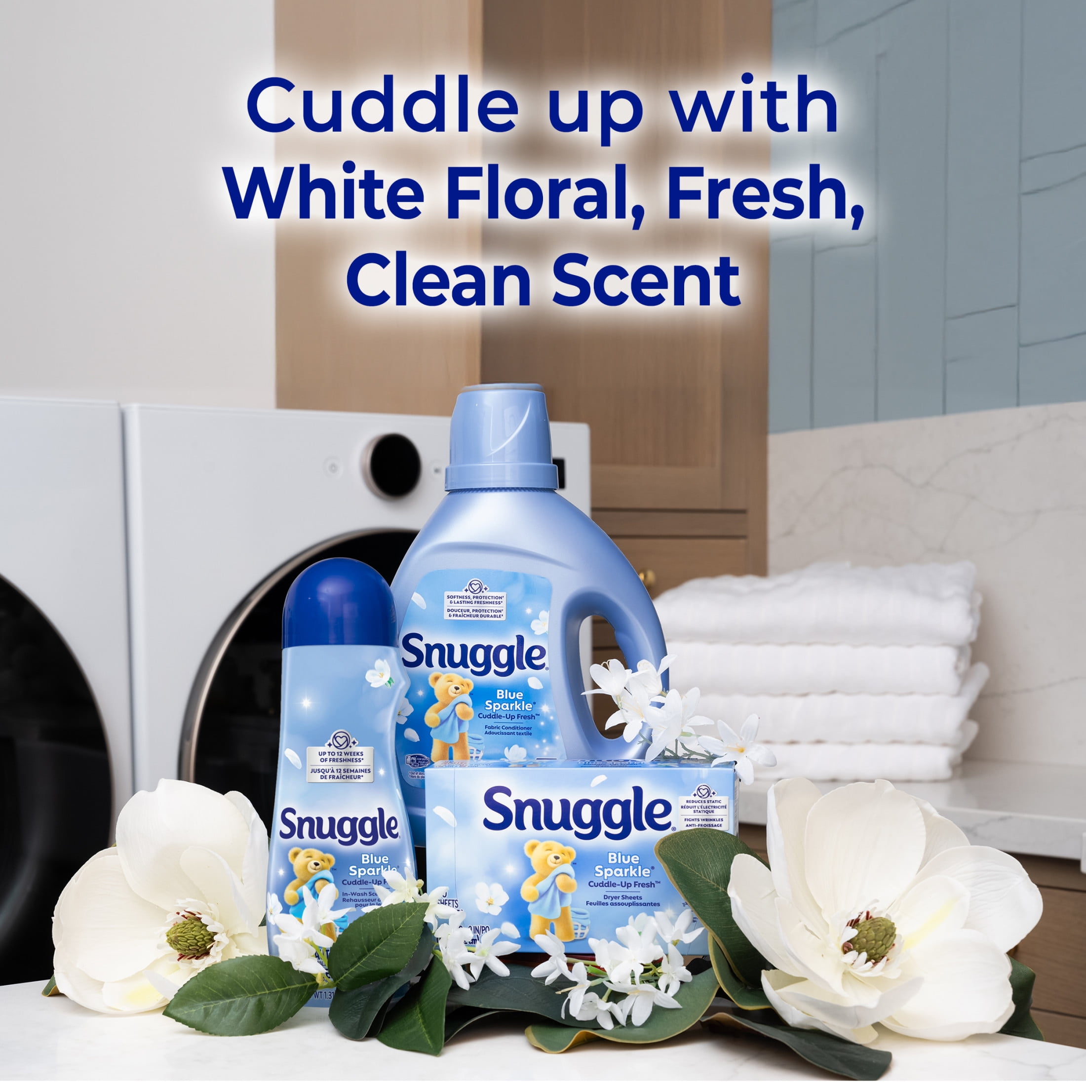 Snuggle Liquid Fabric Softener, Cuddle-Up Fresh Scent, Long-Lasting Softness (Blue, 123.1 oz) vju85