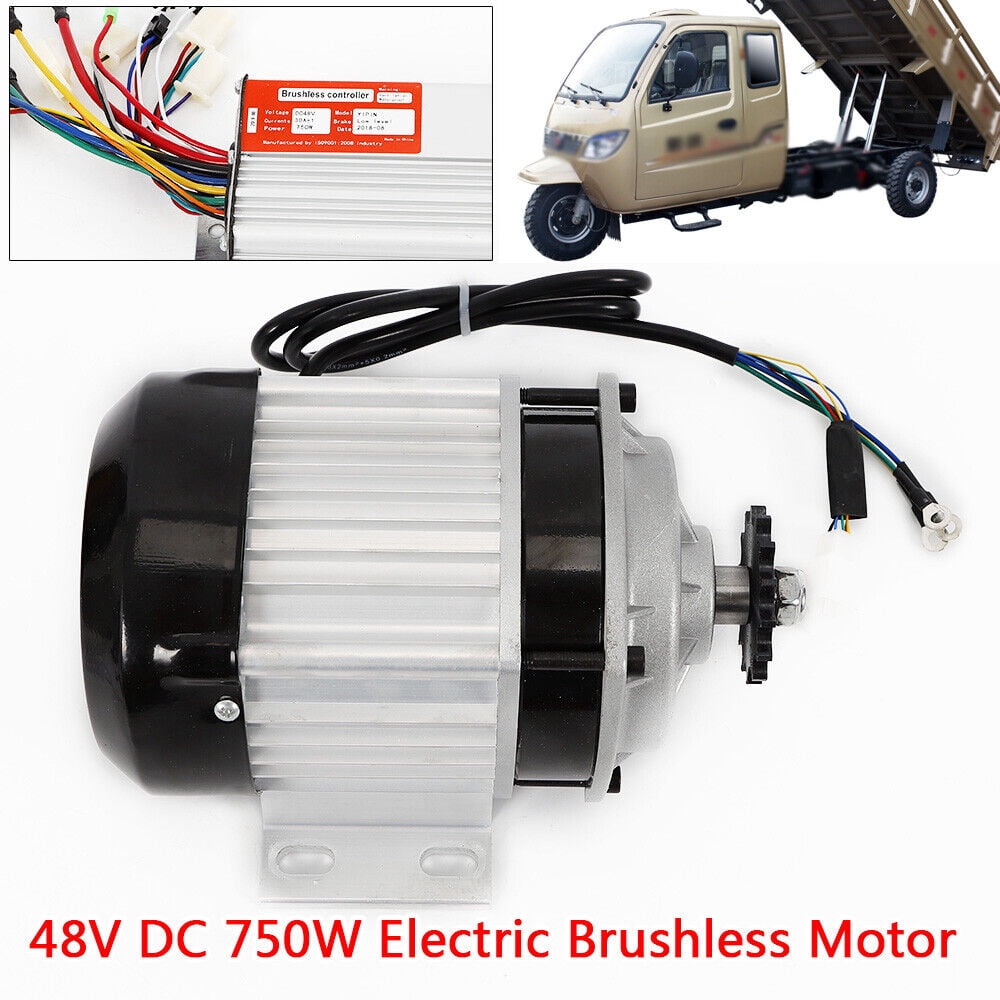 Miumaeov 750W 48V DC Brushless Motor and Controller Kit for DIY Electric Bike and Scooter (Silver) py537