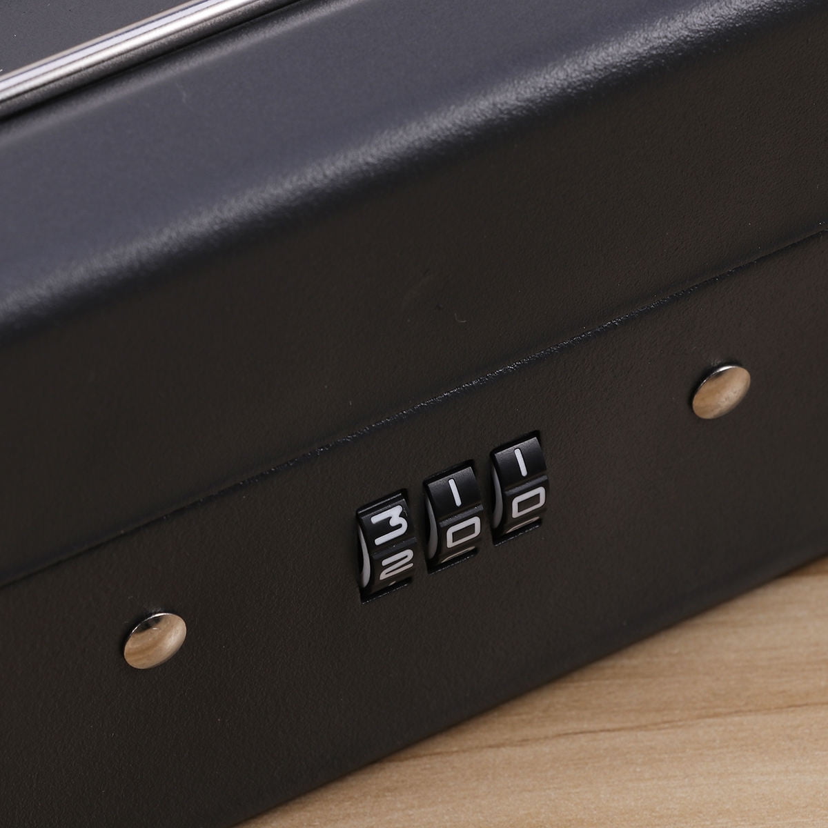 Raindrops Secure Cash Box with Combination Lock, Heavy-Duty Metal Money Organizer (Black, Small) rt0rj