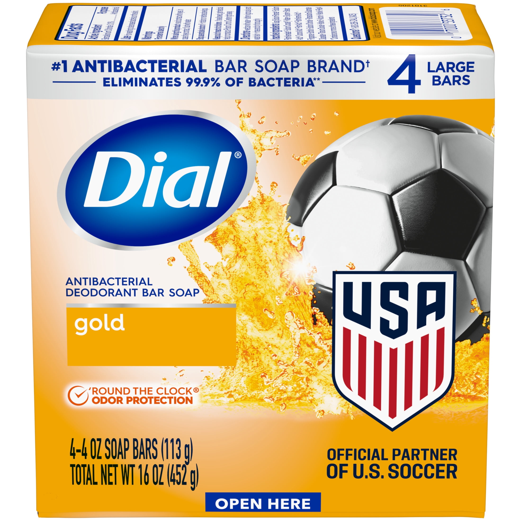 Dial Antibacterial Deodorant Bar Soap, Advanced Clean Deep Cleansing Formula (Gold, 4 Bars, 4 oz each) l63ag