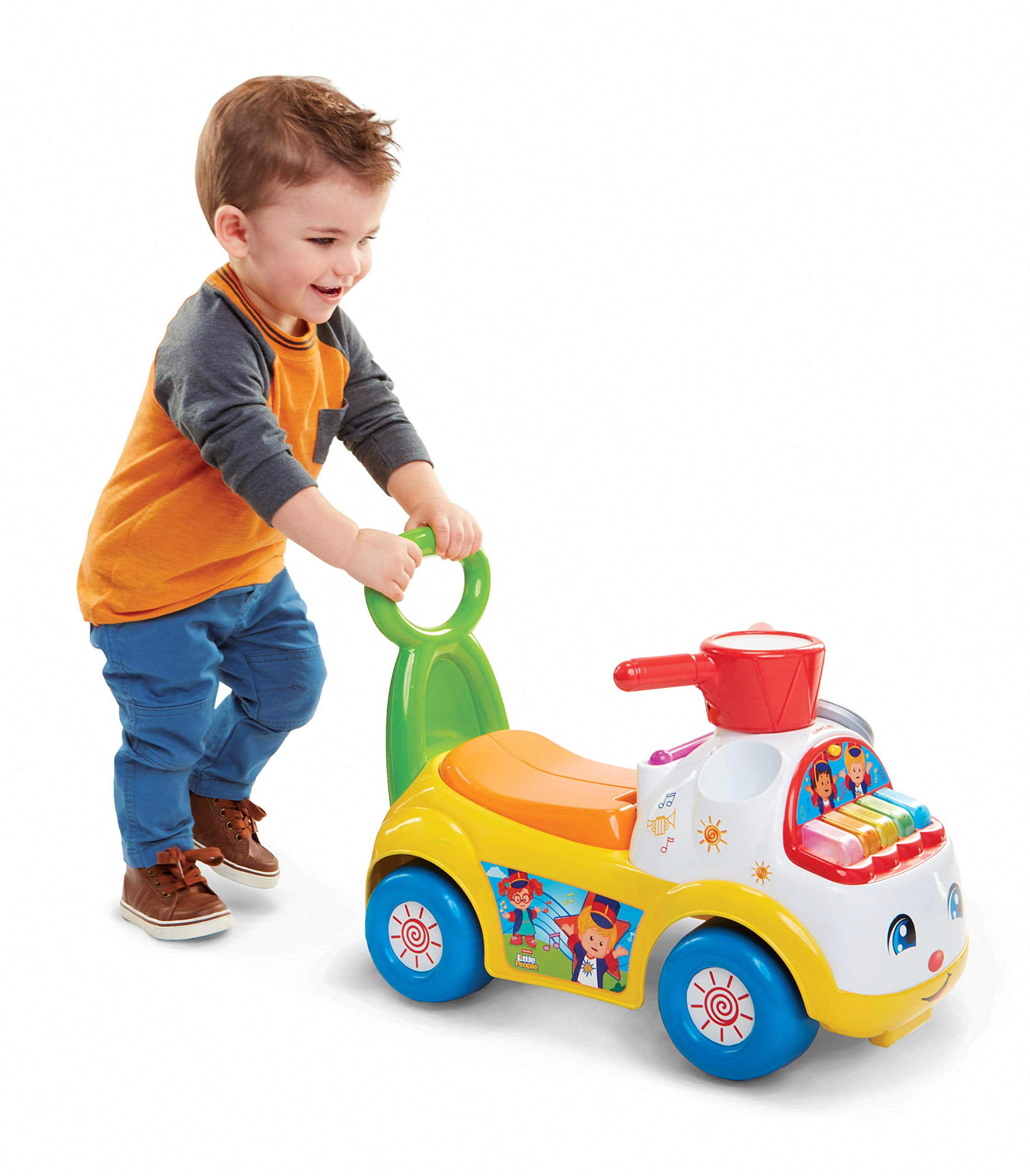 Fisher-Price Little People Music Parade Ride-On Toy with Lights and Sounds (White, 1 Pack) 9s3ht