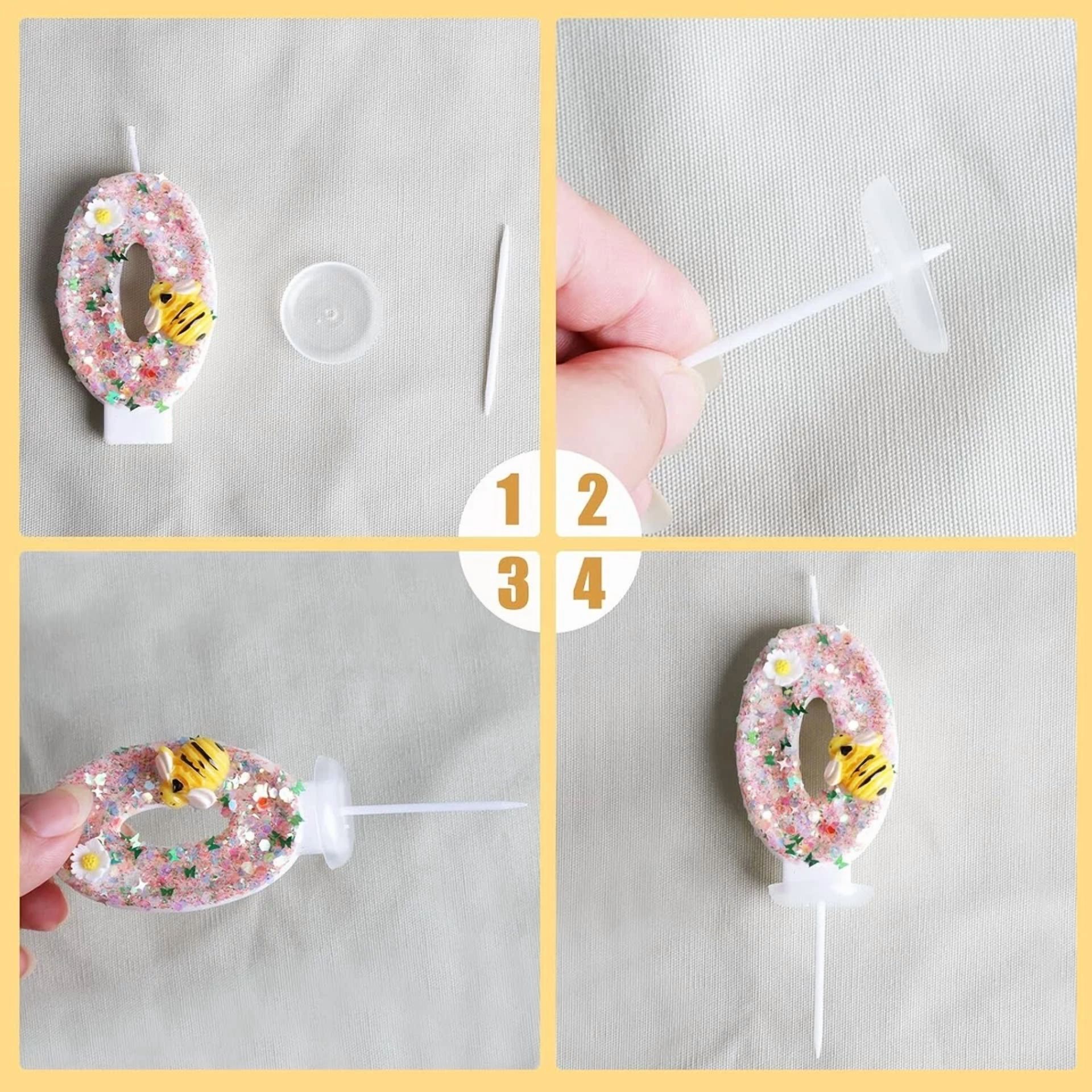 VAULT Birthday Number Candle (Yellow Bee, 2.95 in) tpqfl