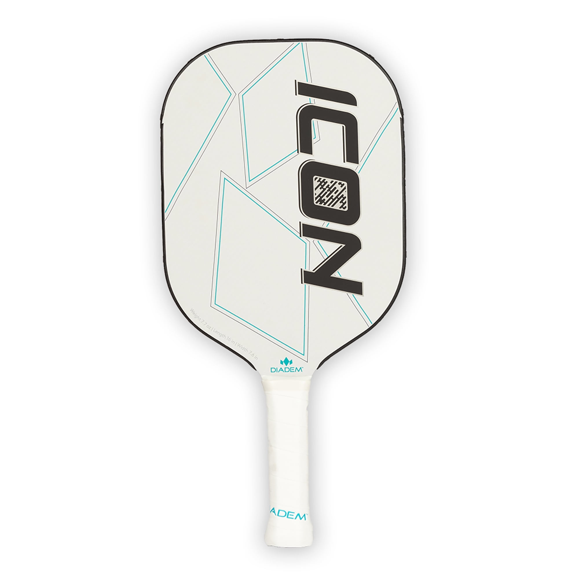 Diadem Sports Icon Pickleball Paddle, Midweight Carbon Fiber (White, 8 oz) zdp9h