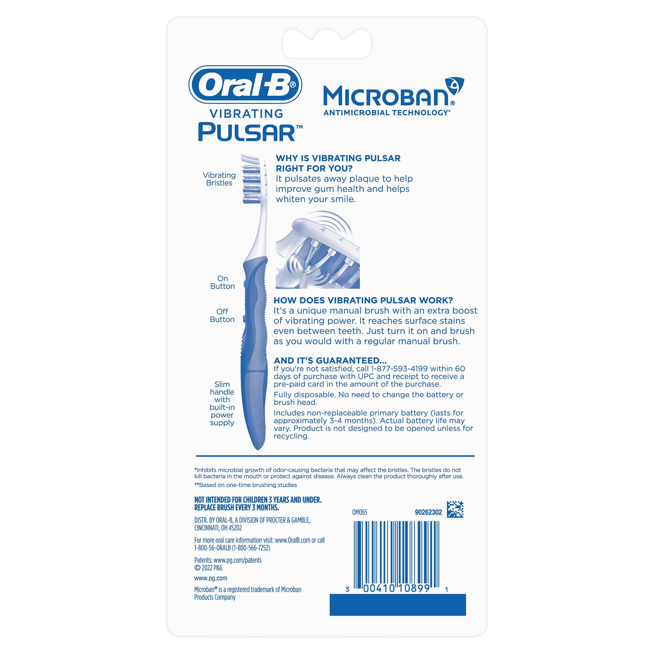 Oral-B Pulsar Expert Clean Battery Powered Toothbrush, Soft Bristles (4 Count) p914c