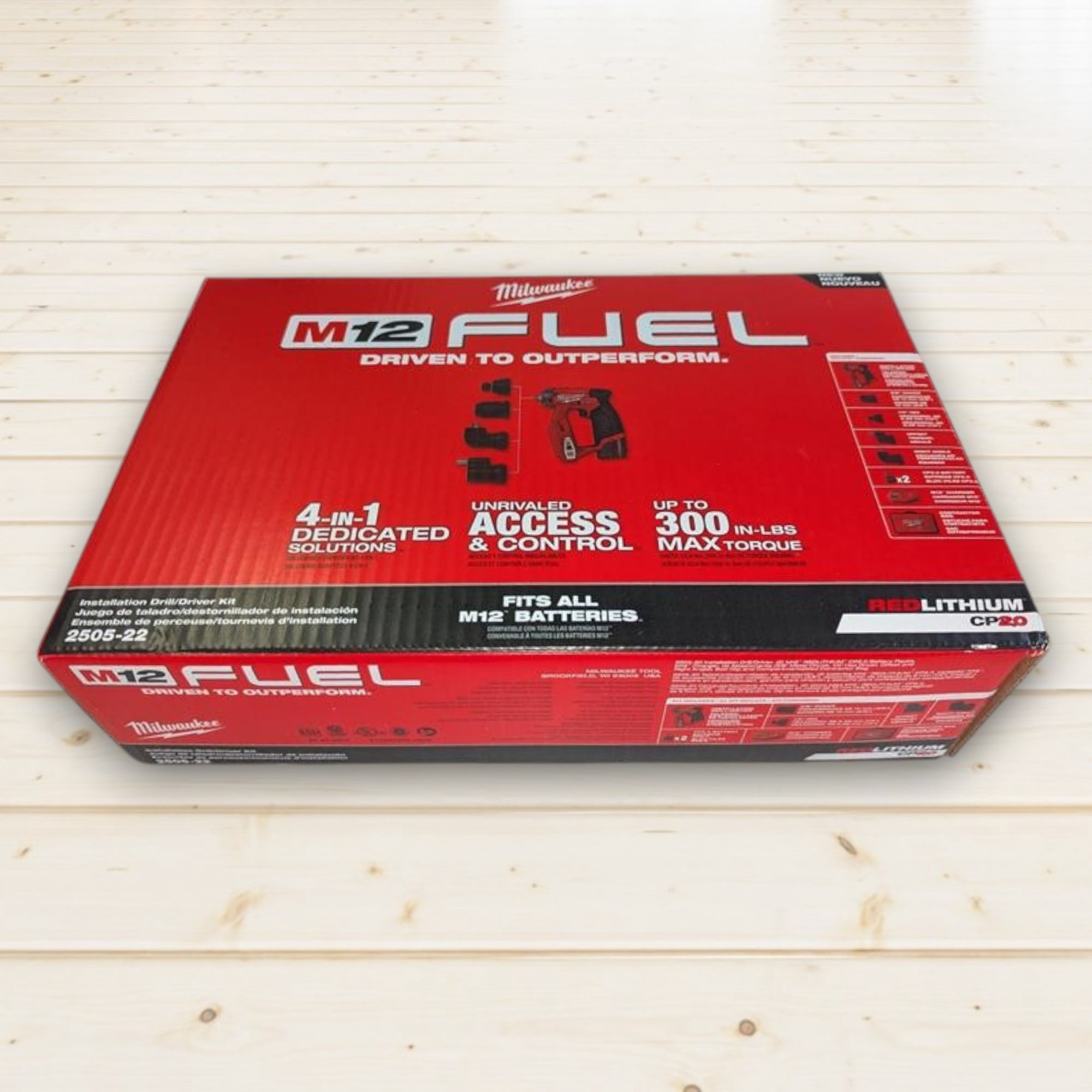Milwaukee M12 FUEL Installation Drill Driver Kit (4-in-1 Modular Design, 300 in-lbs Torque, 16 Position Head) lhf8p