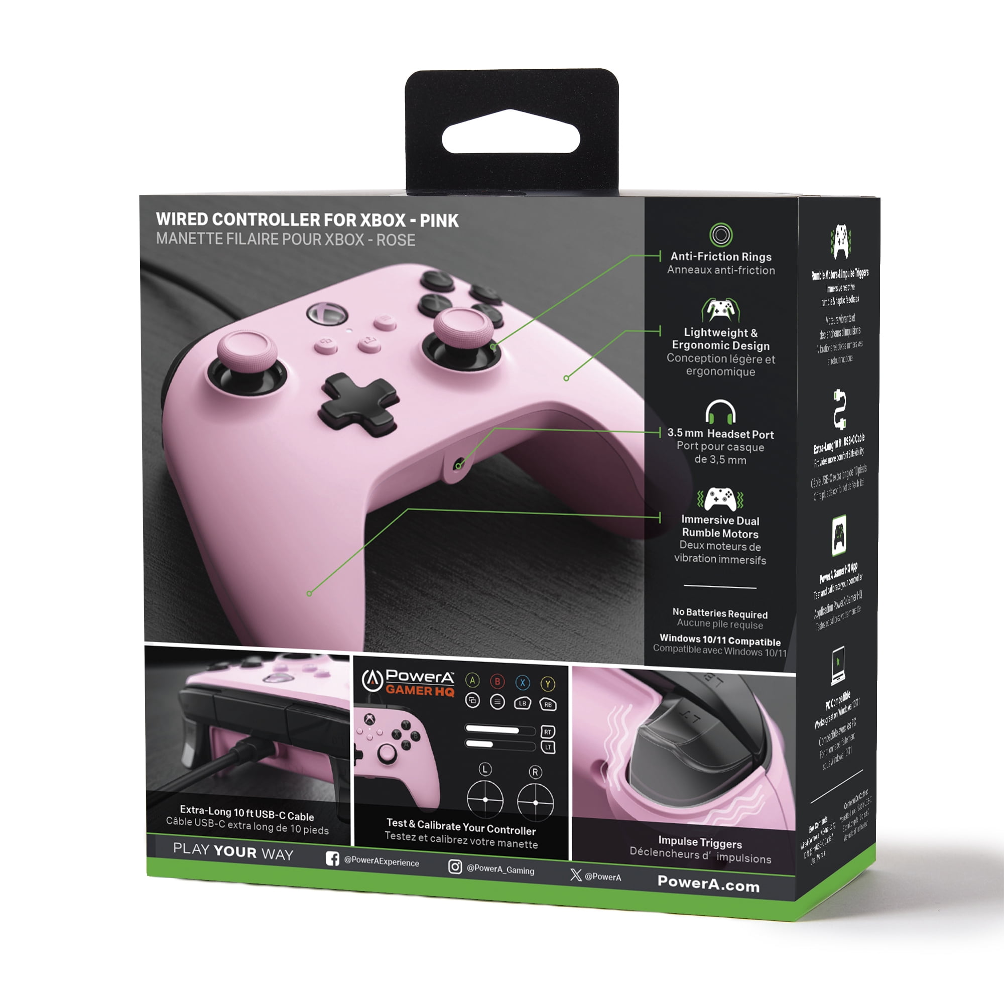 PowerA Wired Controller for Xbox Series X|S (Pink, 10 ft) pjaoo