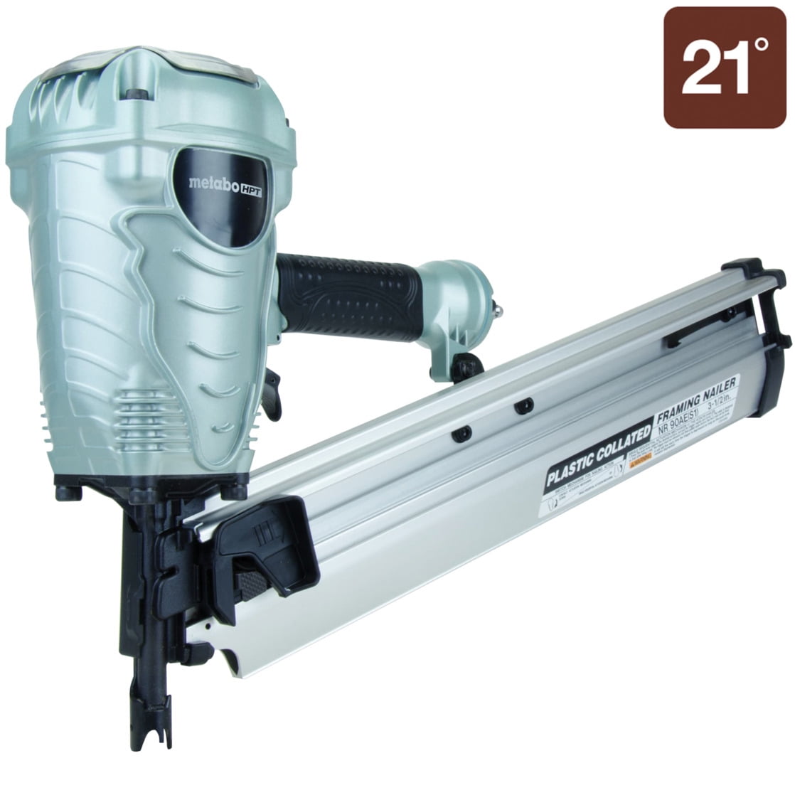 Metabo HPT Pneumatic Framing Nailer (21-Degree, 7.5 lb, 2 in to 3.5 in Fastener Capacity) 3e7mv