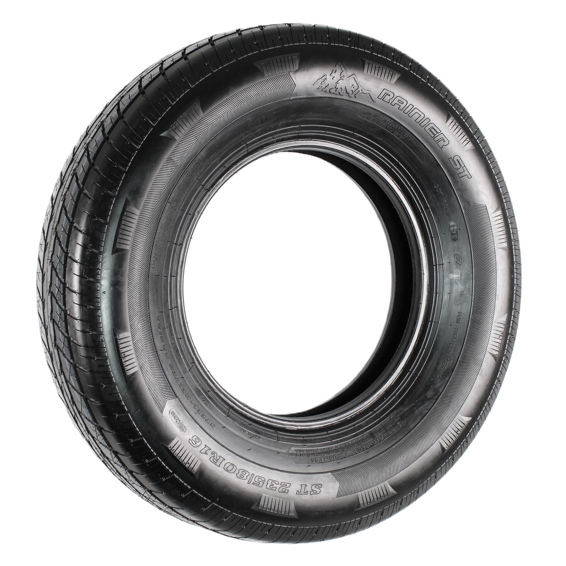 Rainier ST235/80R16 Steel Belted Radial Trailer Tire (Load Range G, 4080 lb Capacity, 30.7 in Diameter) m71wq