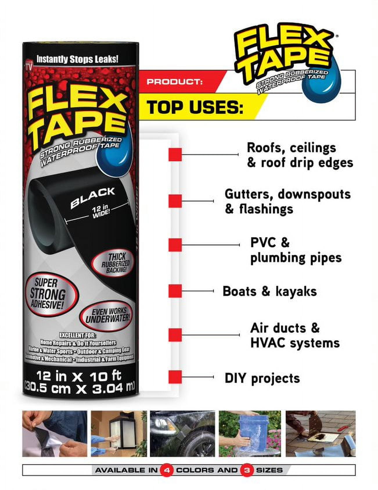 Flex Seal Strong Rubberized Waterproof Tape (Gray, 4 in x 5 ft) qusxw