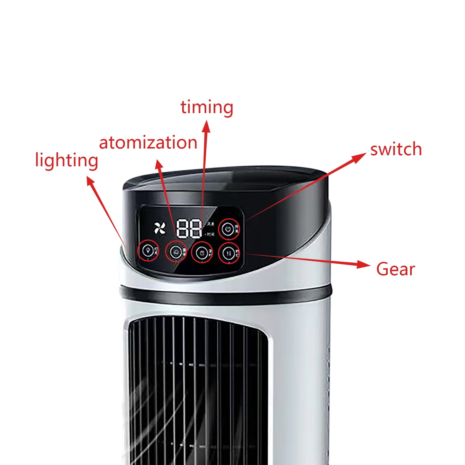 RnemiTe-amo Portable Air Conditioner, Desktop Cooling Fan with 3 Adjustable Speeds (White, 1 Pack) ialvt