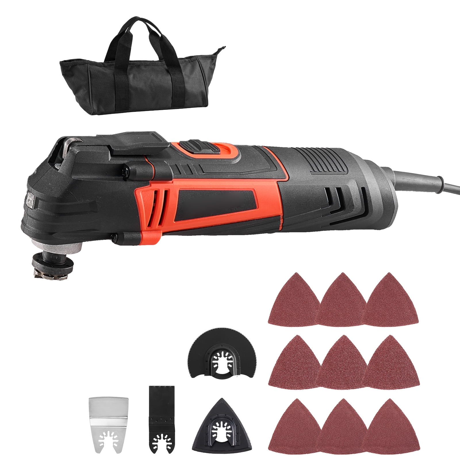 KFFKFF Corded Oscillating Multi-Tool, 3-Amp Variable Speed Power Tool with 13-Piece Accessory Set (Black, 13-Piece) cn0bj