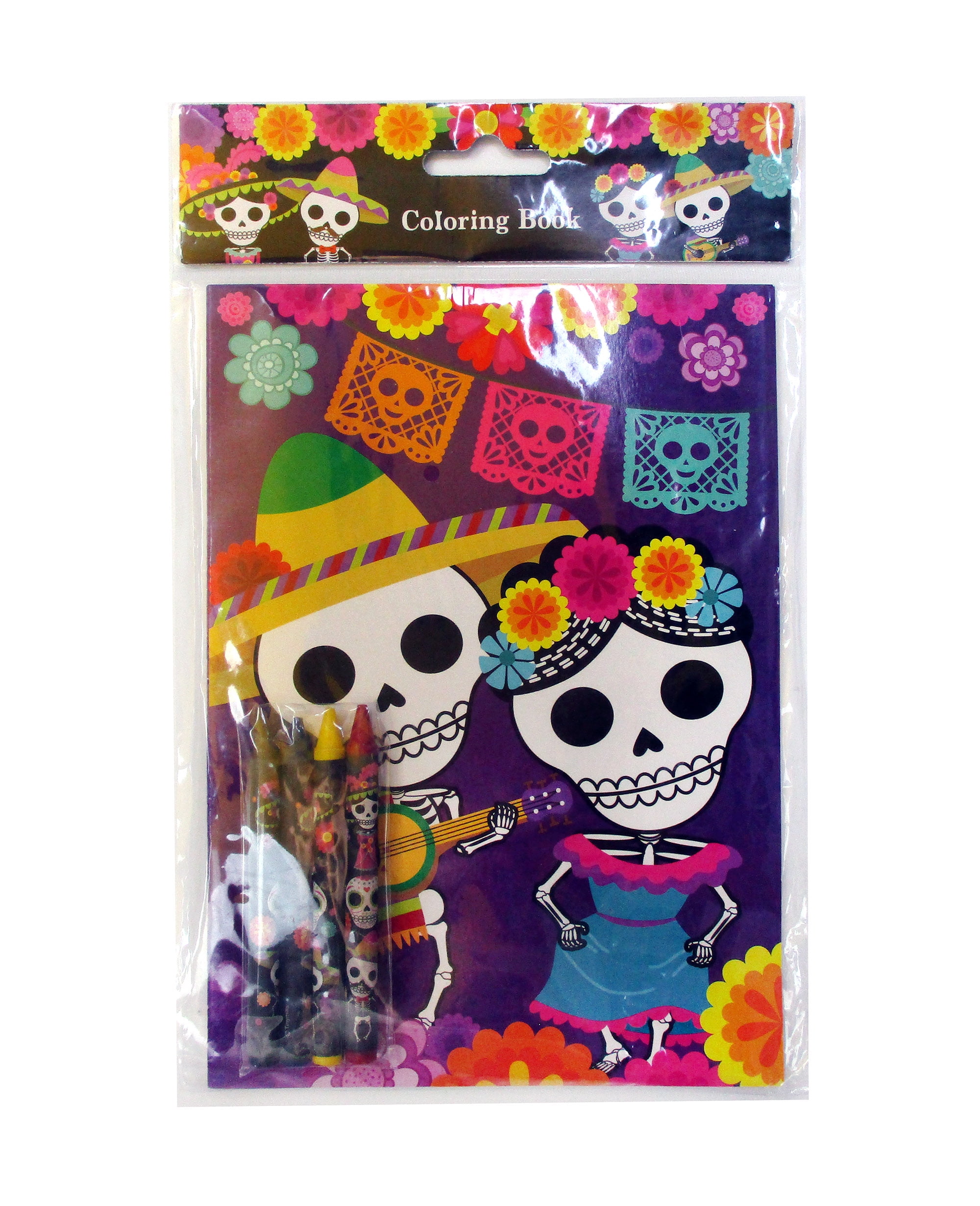 Tinymills Day of the Dead Coloring Book Party Favors Set (12 Pack, 9 in x 7 in) 6auj8