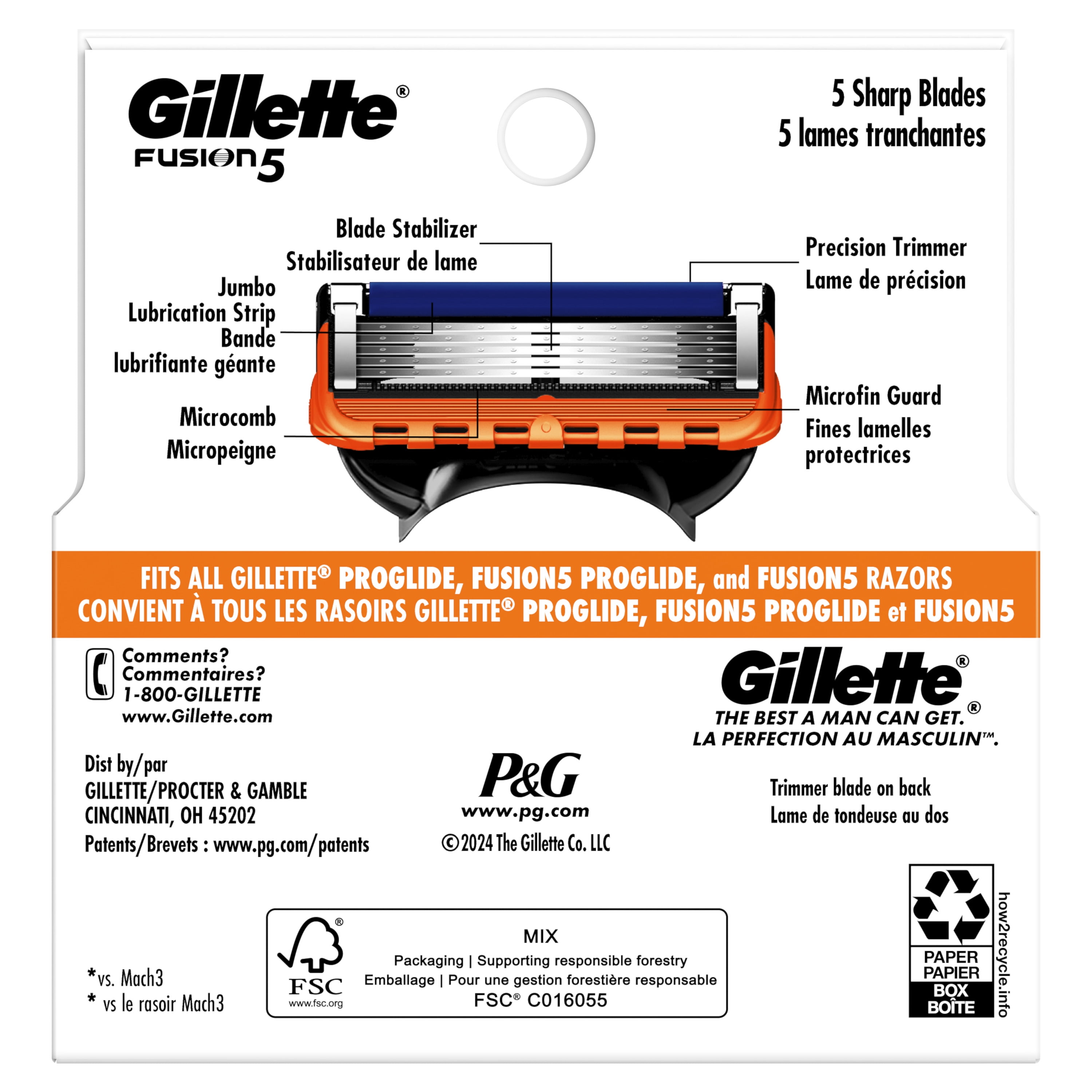 Gillette Fusion5 Manual Razor Blade Refills for Men (4 Count) lcaj7