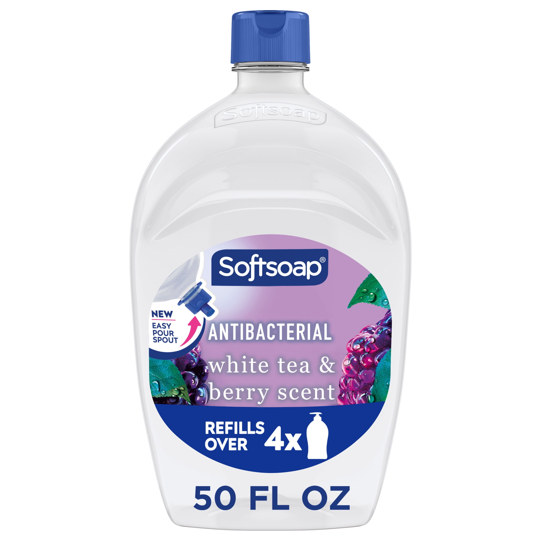 Softsoap Antibacterial Liquid Hand Soap, Moisturizing Formula with White Tea and Berry Scent (White, 50 fl oz) 4e9n3