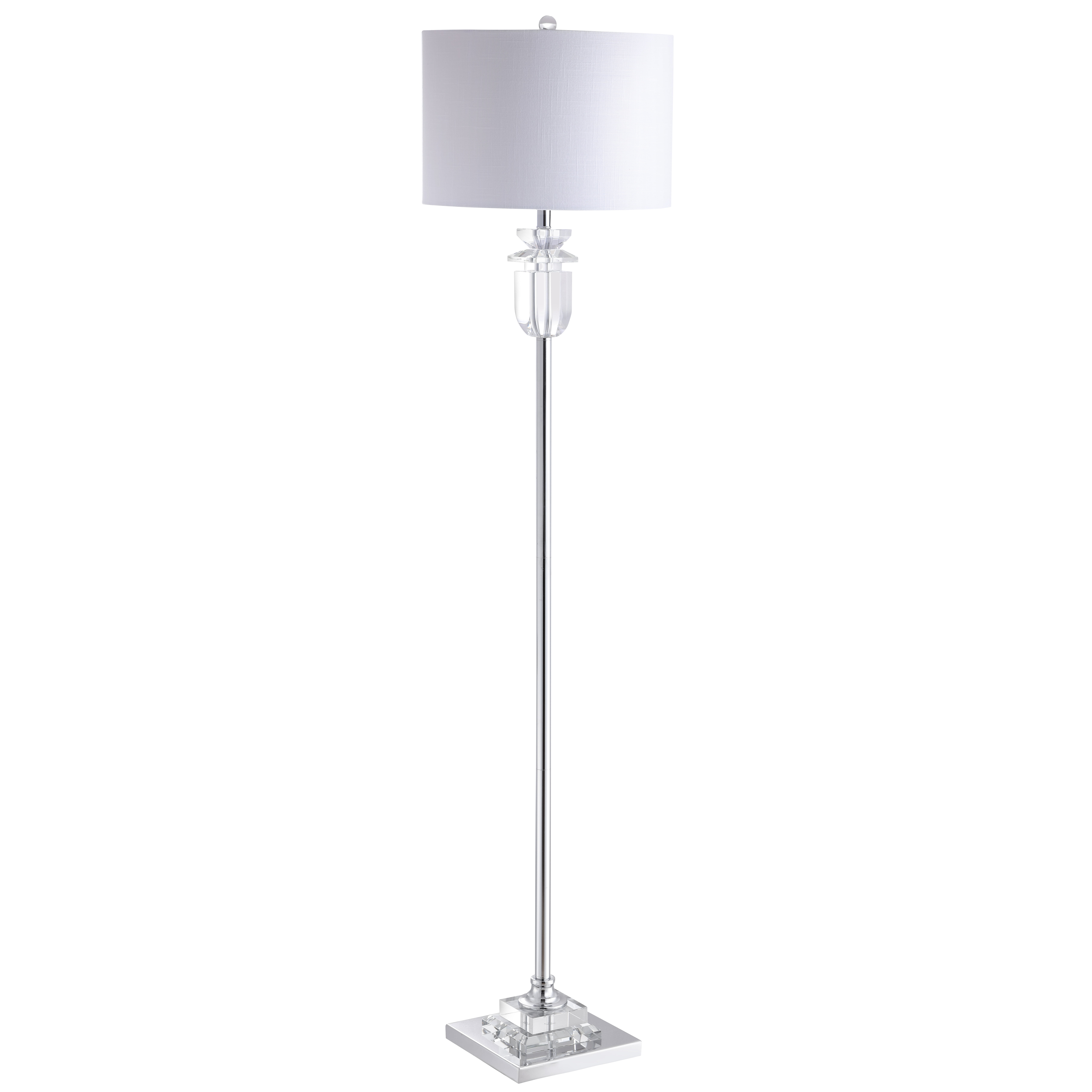 JONATHAN Y Aria Crystal LED Floor Lamp, Modern Metal Standing Light for Living Room (Clear/Chrome, 63 in) 774bn