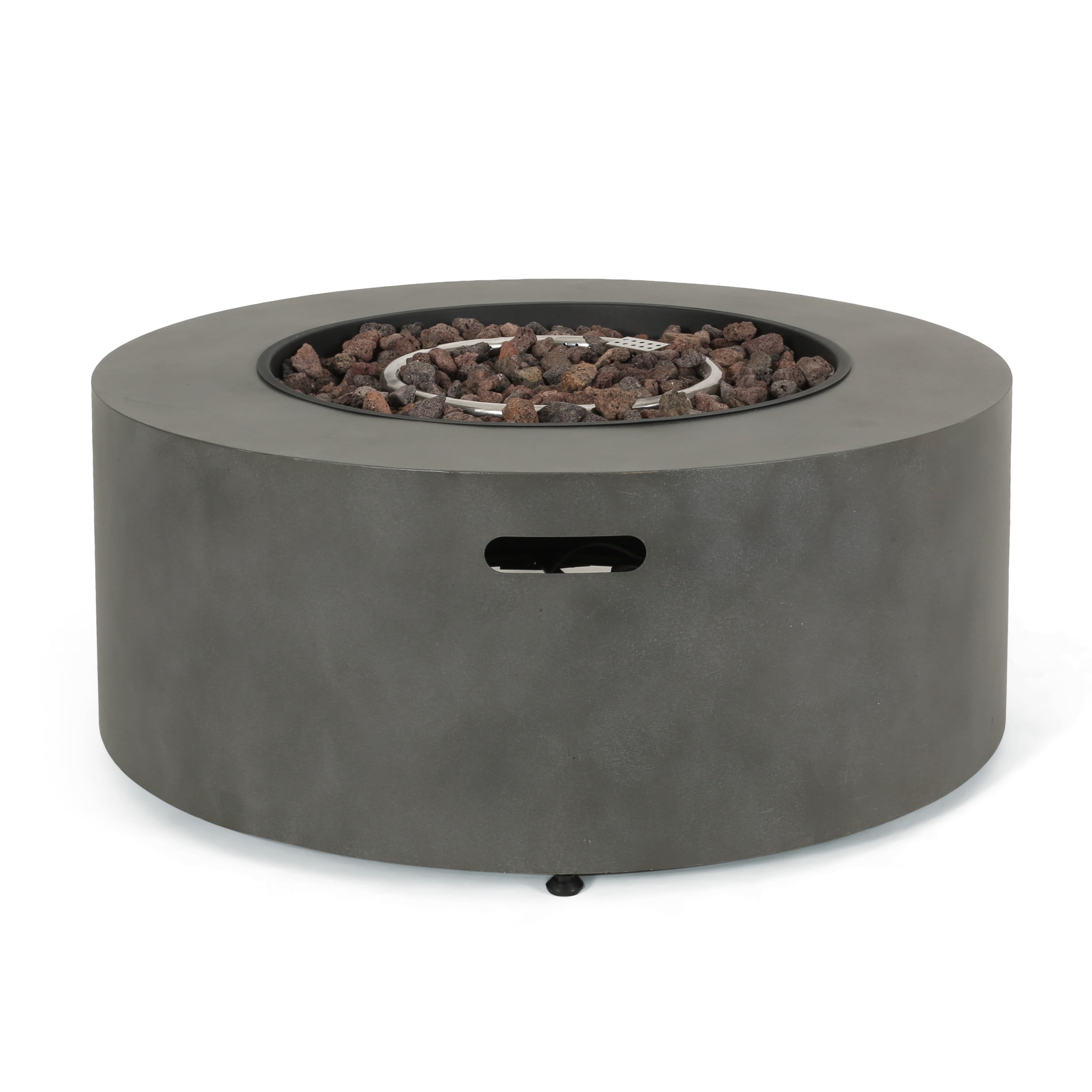 Noble House Reign Metal Outdoor Circular Fire Pit (40,000 BTU, Brown, 32 in x 32 in x 13.5 in) eqvk2