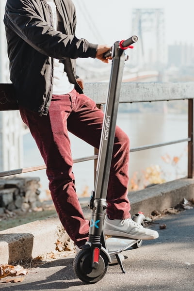 Hover-1 Eagle Electric Folding Scooter, Portable Commuter with Built-in Suspension and LED Headlight (Black, 20.88 lb) 3omum