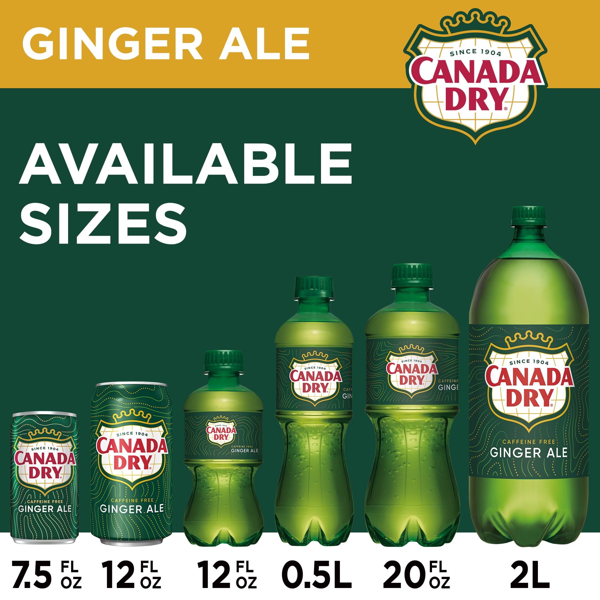 Canada Dry Caffeine Free Ginger Ale Soda (7.5 fl oz, 10 Pack) oo4k1