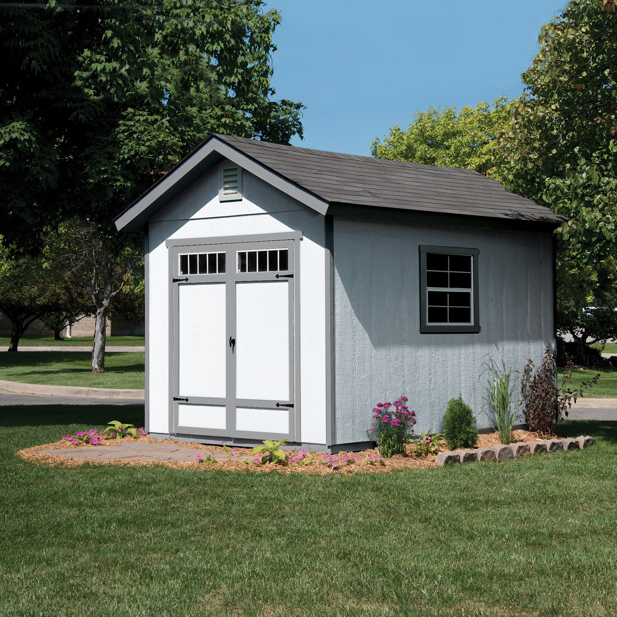 Handy Home Products Beachwood Wood Storage Shed with Floor (Brown, 10 ft x 12 ft) gt6eb