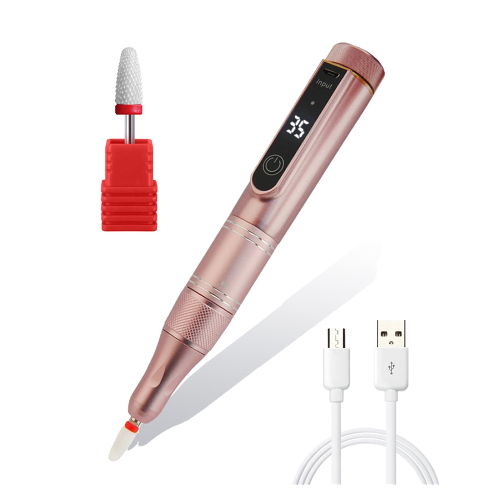 Dag 35000RPM Rechargeable Electric Nail Drill Professional Manicure E-File Tool (Pink, 1 Count) nv27y