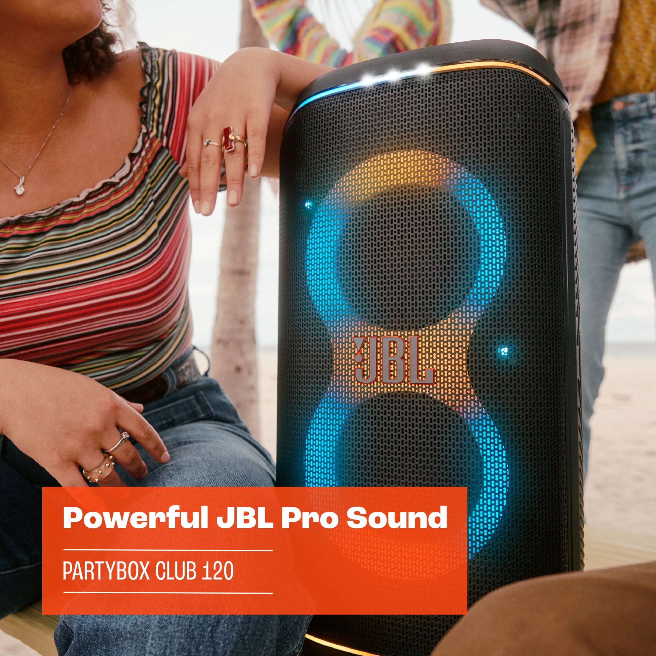 JBL PartyBox Club 120 Portable Bluetooth Speaker with Pro Sound and Dynamic Lightshow (Black) rszvf