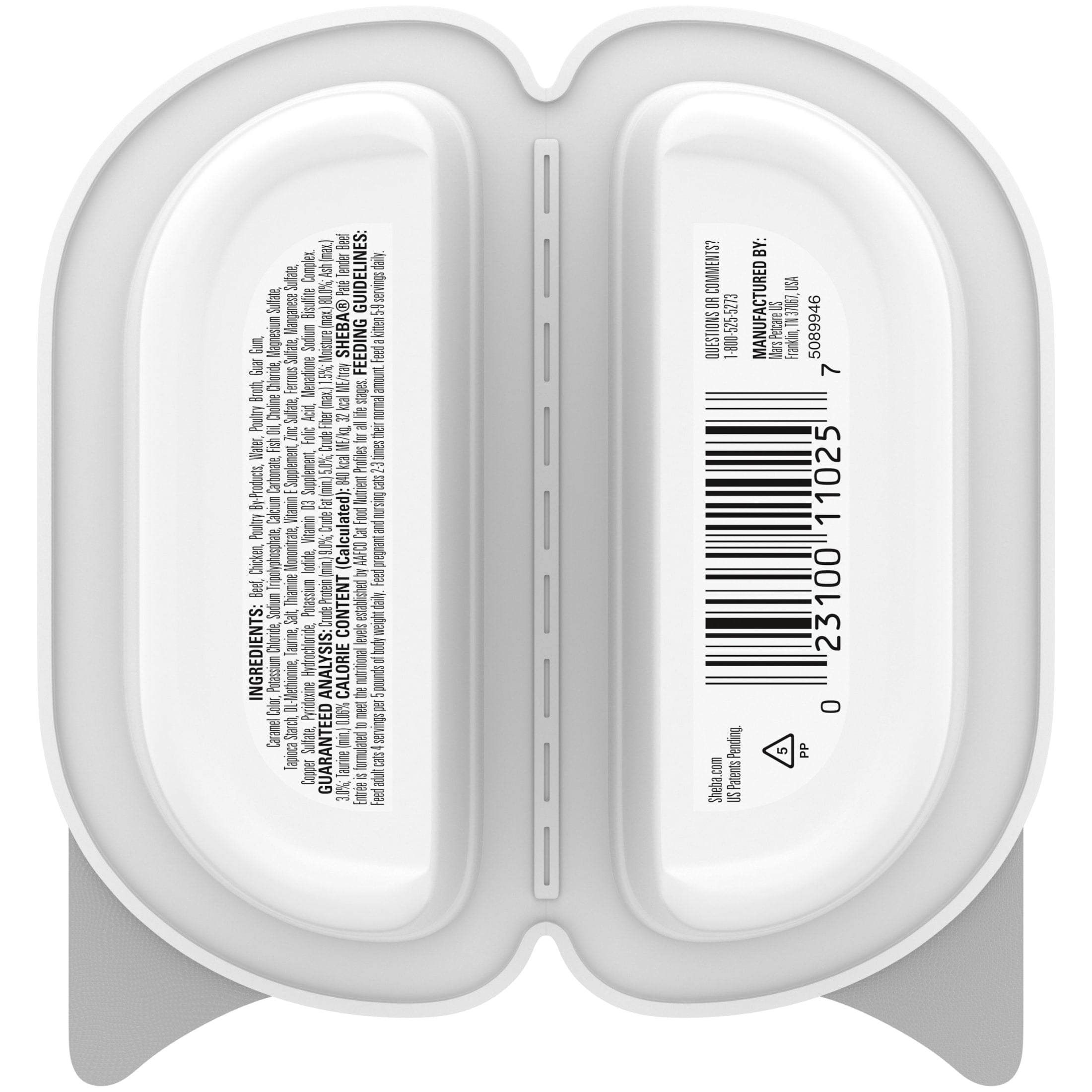 SHEBA Perfect Portions Tender Beef Entree Wet Cat Food Pate (2.6 oz Twin-Pack Tray) 1ex74