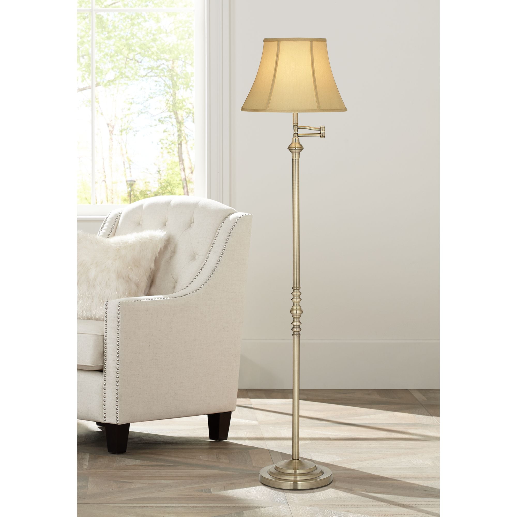 Regency Hill Montebello Vintage Swing Arm Floor Lamp (Antique Brass, 60 in) t85oe