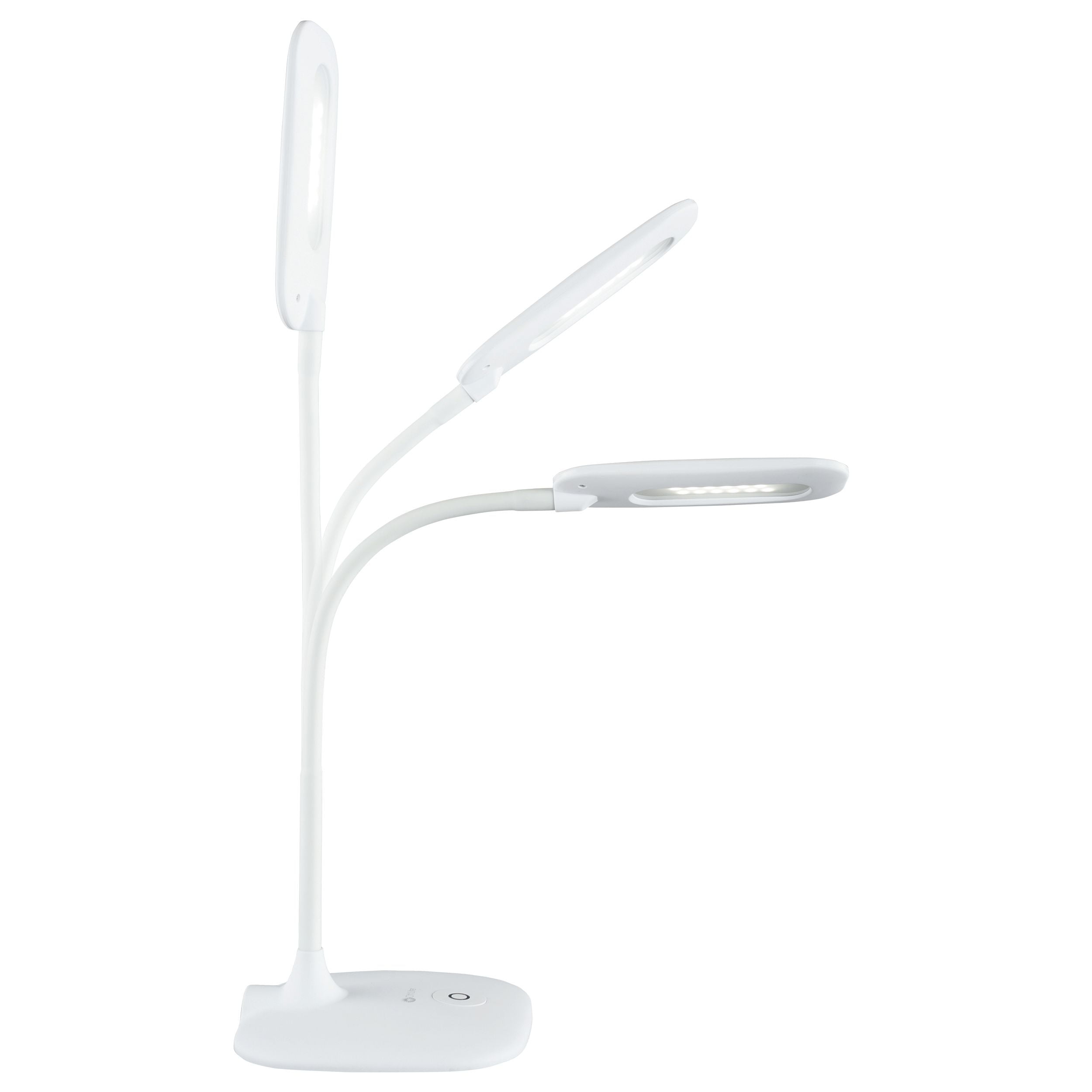 OttLite ClearSun LED Desk Lamp with Flexible Neck and Touch Controls (White, 12 in) a4r5r